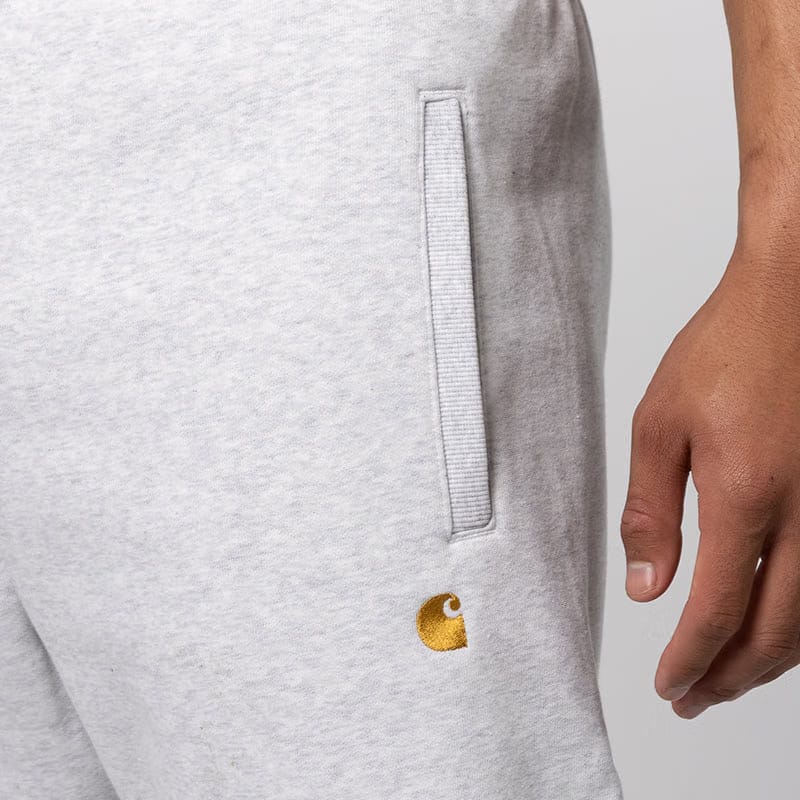 Carhartt WIP Chase Sweat Pant - Ash Heather/Gold