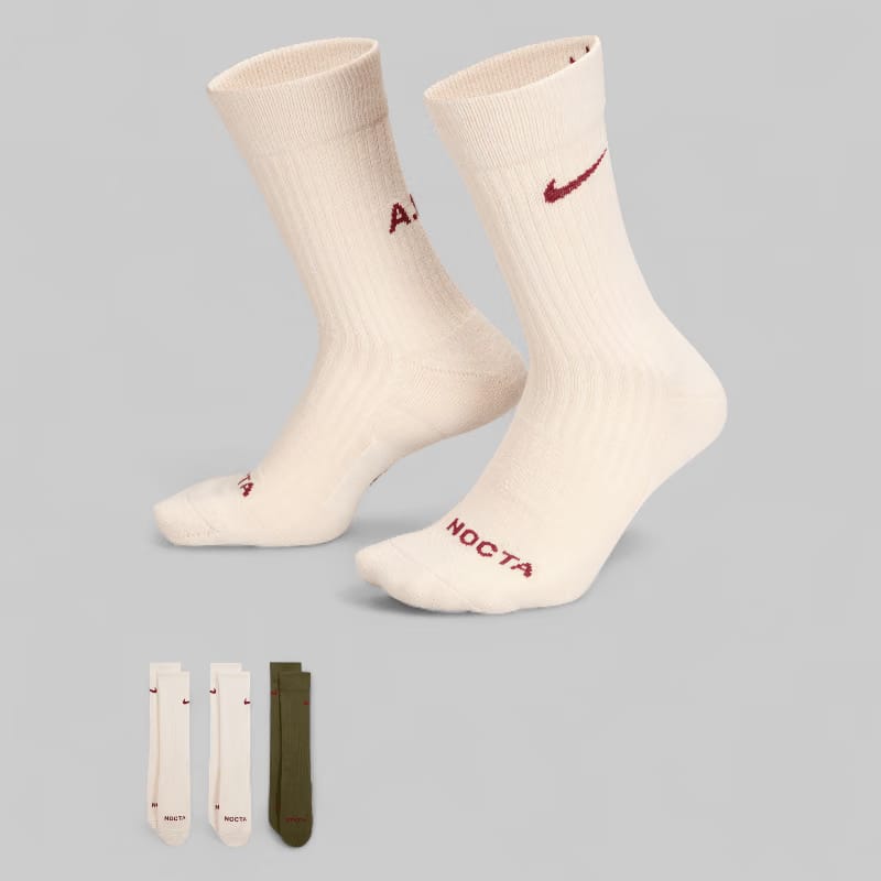 Nike NOCTA Crew Sock (3 Pack) - Light Orewood Brown/ Cargo Khaki