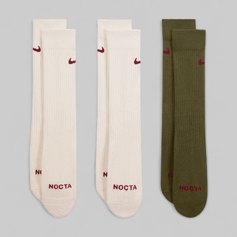 Nike NOCTA Crew Sock (3 Pack) - Light Orewood Brown/ Cargo Khaki