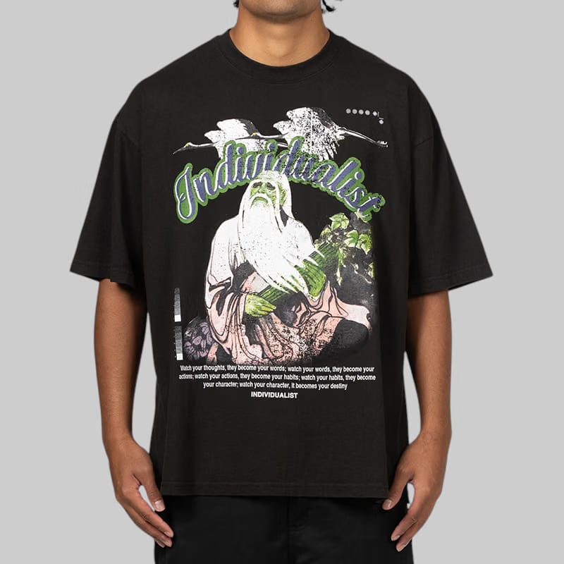 INDVLST-LAB Destiny Lao Tzu T-Shirt - Vintage Black