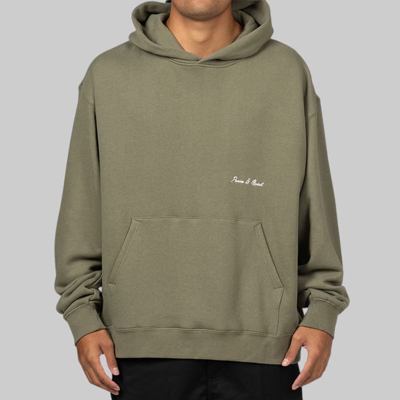 Museum of Peace & Quiet Wordmark Hoodie - Olive