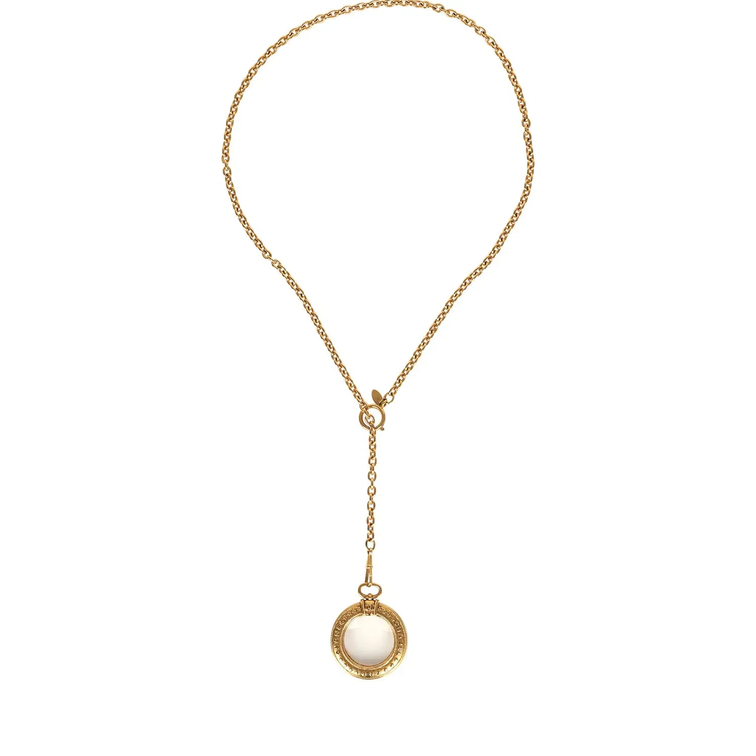 Chanel Vintage Chanel 24K Gold Plated Long Loupe Pendant Necklace