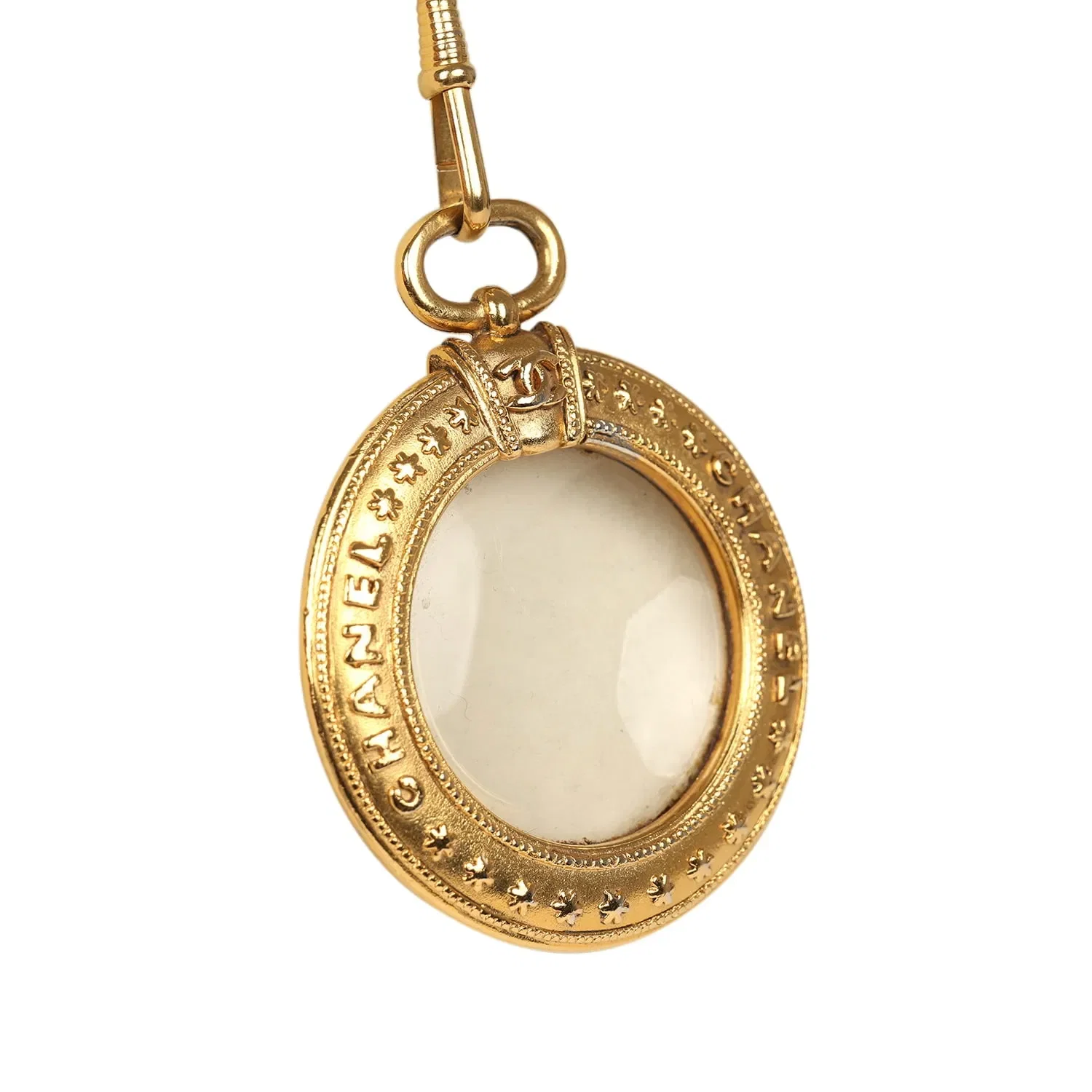 Chanel Vintage Chanel 24K Gold Plated Long Loupe Pendant Necklace
