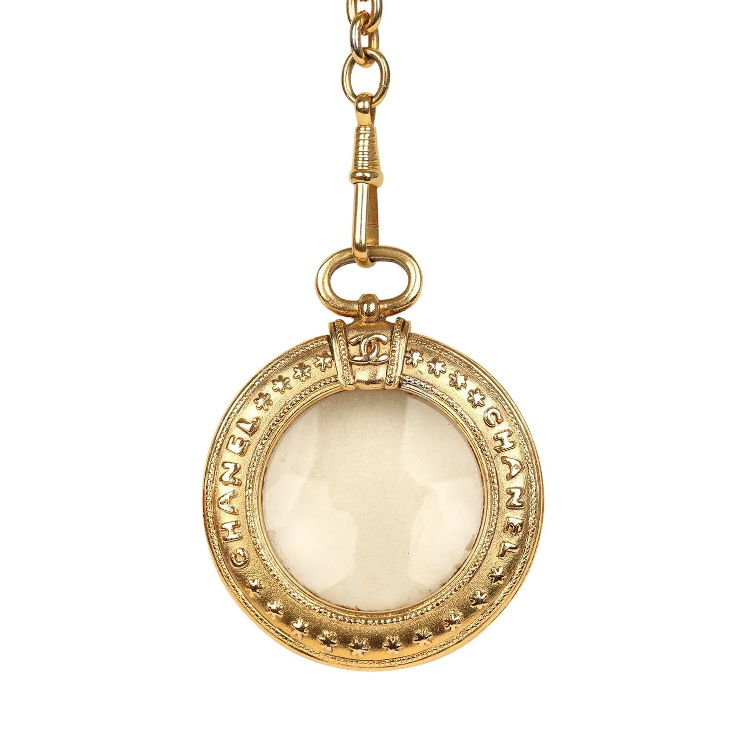 Chanel Vintage Chanel 24K Gold Plated Long Loupe Pendant Necklace