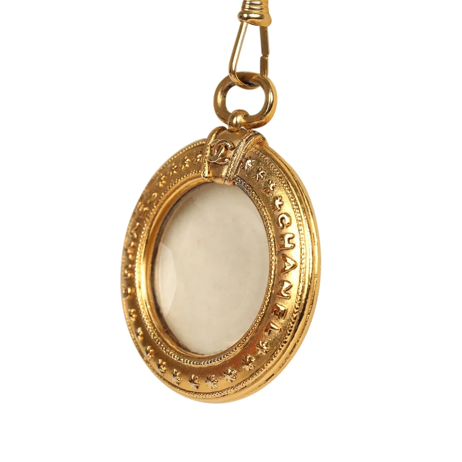 Chanel Vintage Chanel 24K Gold Plated Long Loupe Pendant Necklace