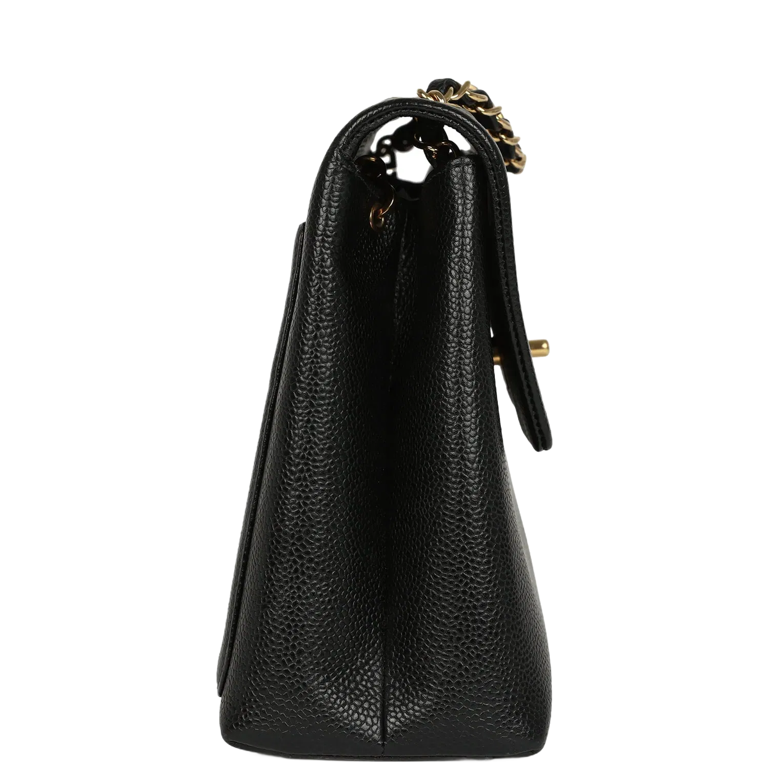 Chanel Vintage Chanel Medium Shoulder Bag Black Caviar Gold Hardware