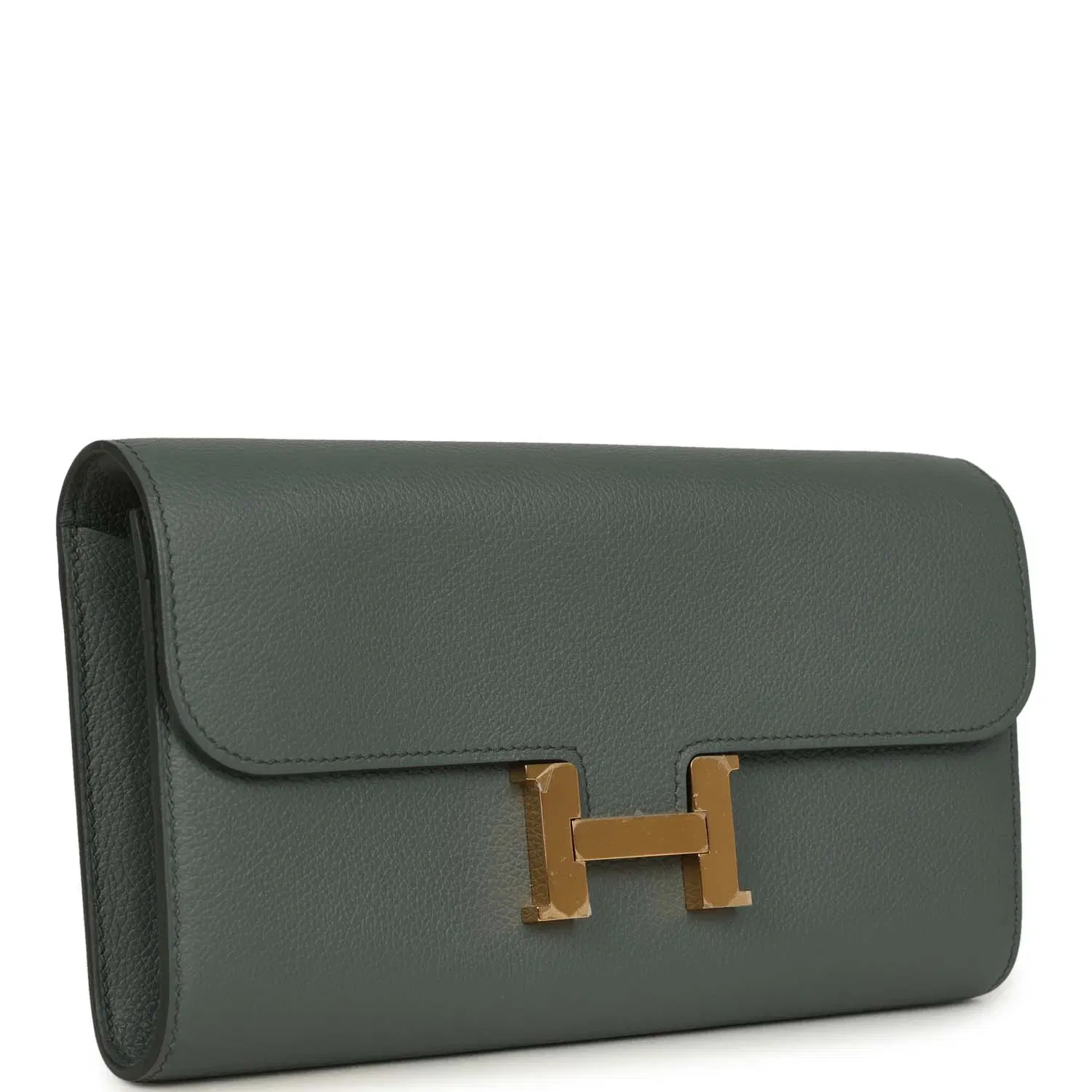 Hermes Constance Wallet To Go Vert Amande Evercolor Gold Hardware