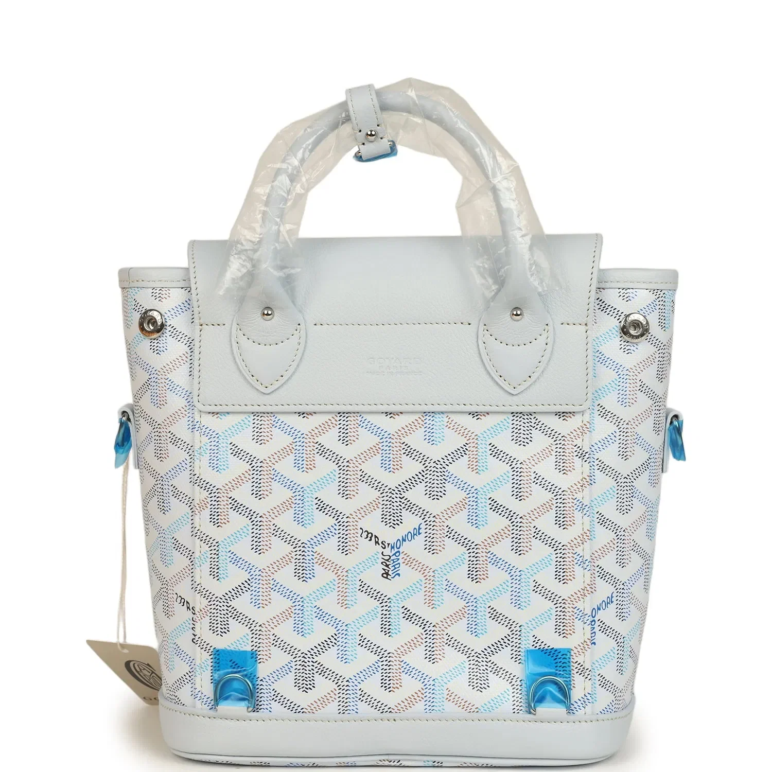 Goyard Goyardine Canvas Polar Blue Mini Alpin Backpack Palladium Hardware