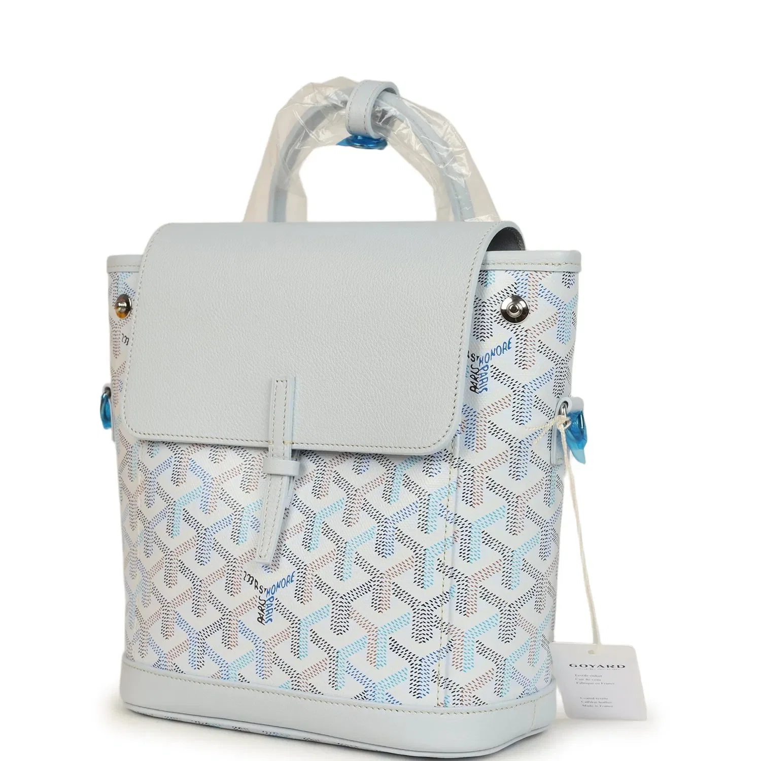 Goyard Goyardine Canvas Polar Blue Mini Alpin Backpack Palladium Hardware
