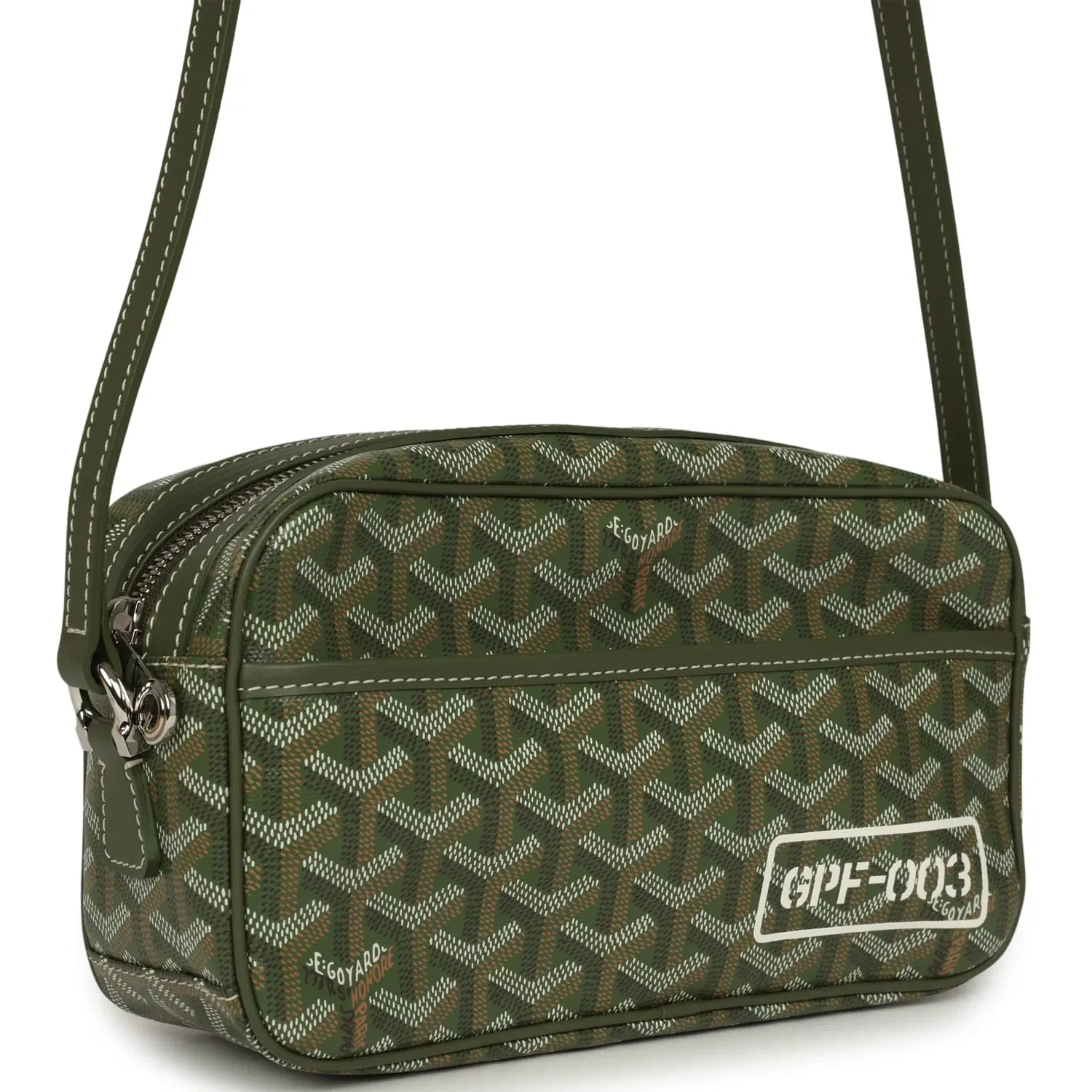 Goyard Goyardine Khaki Cap Vert PM Bag Palladium Hardware