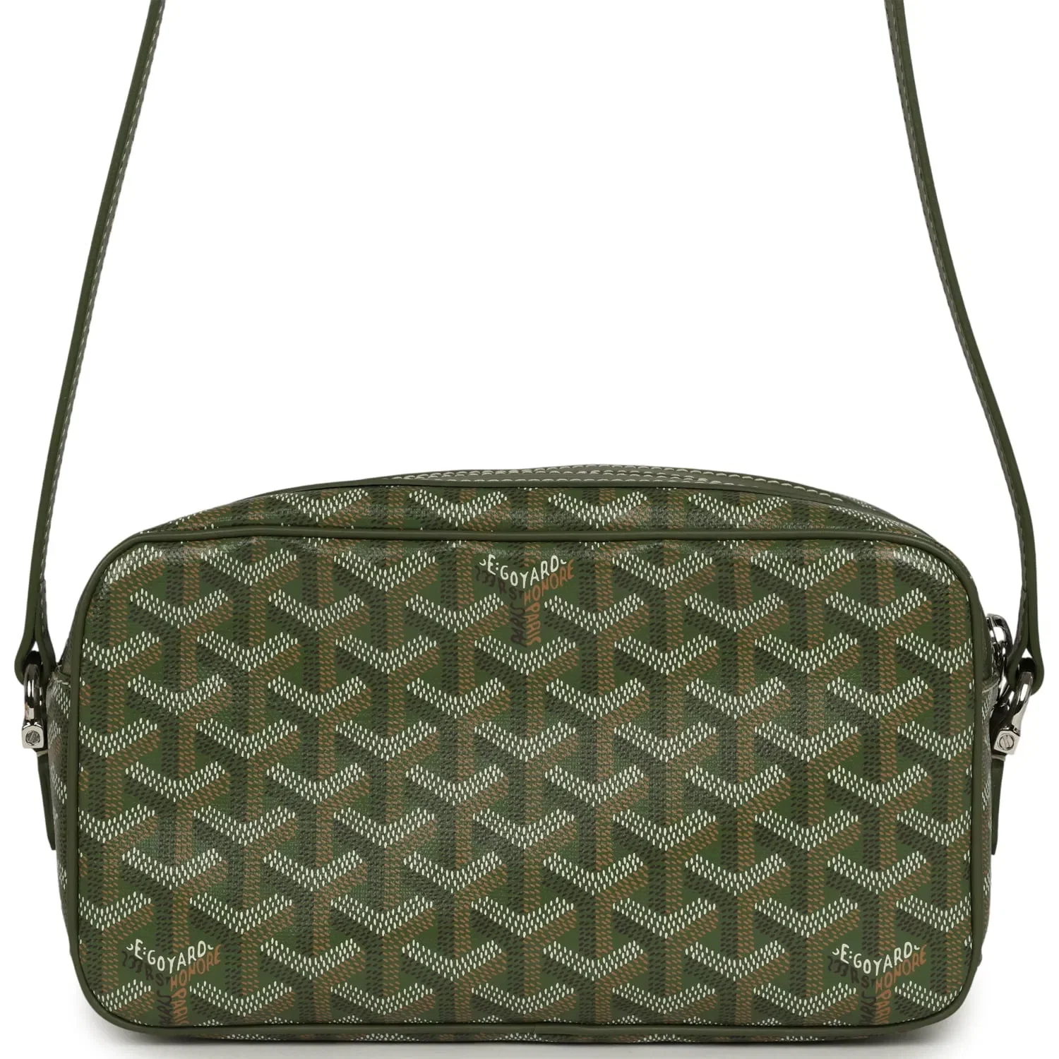 Goyard Goyardine Khaki Cap Vert PM Bag Palladium Hardware