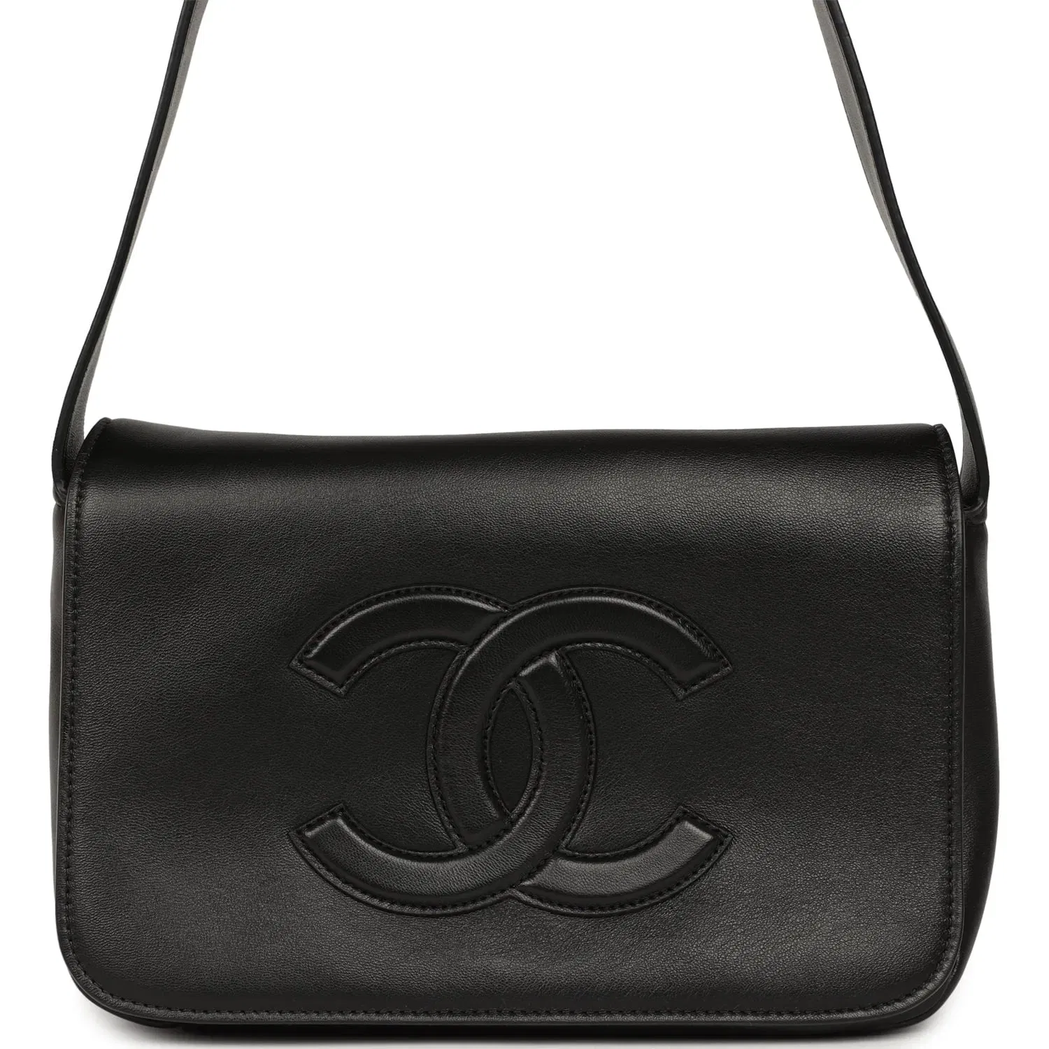 Chanel CC Messenger Bag Black Lambskin Gold Hardware