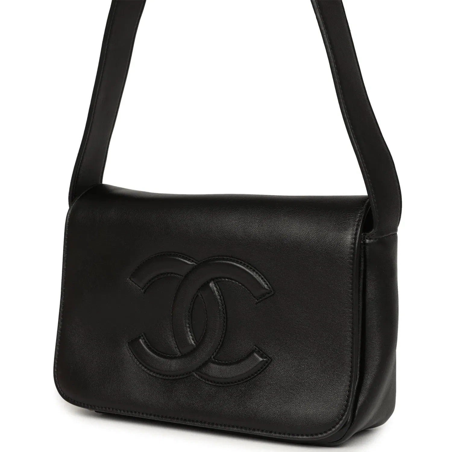 Chanel CC Messenger Bag Black Lambskin Gold Hardware