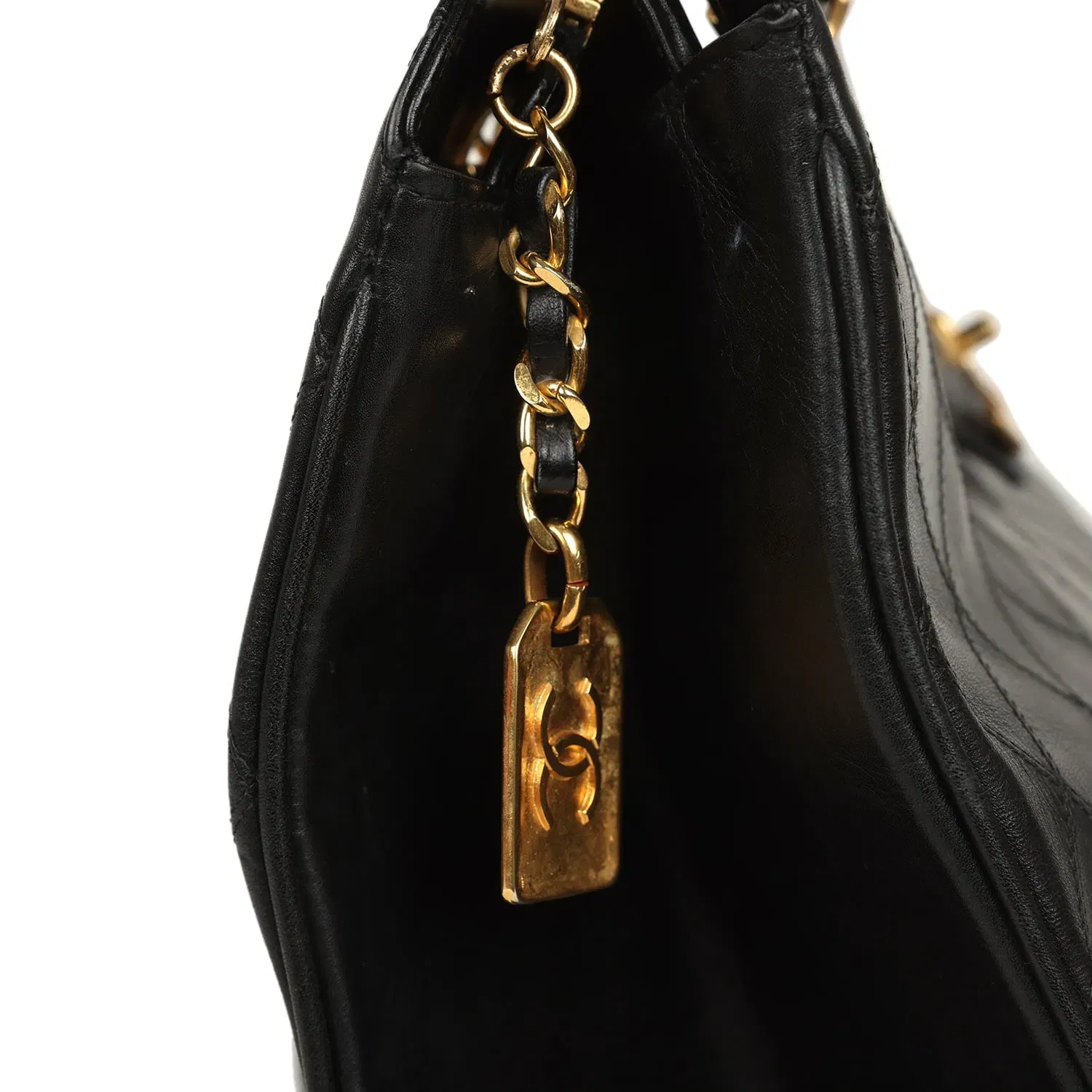 Chanel Vintage Chanel XL Supermodel Tote Bag Black Calfskin Gold Hardware