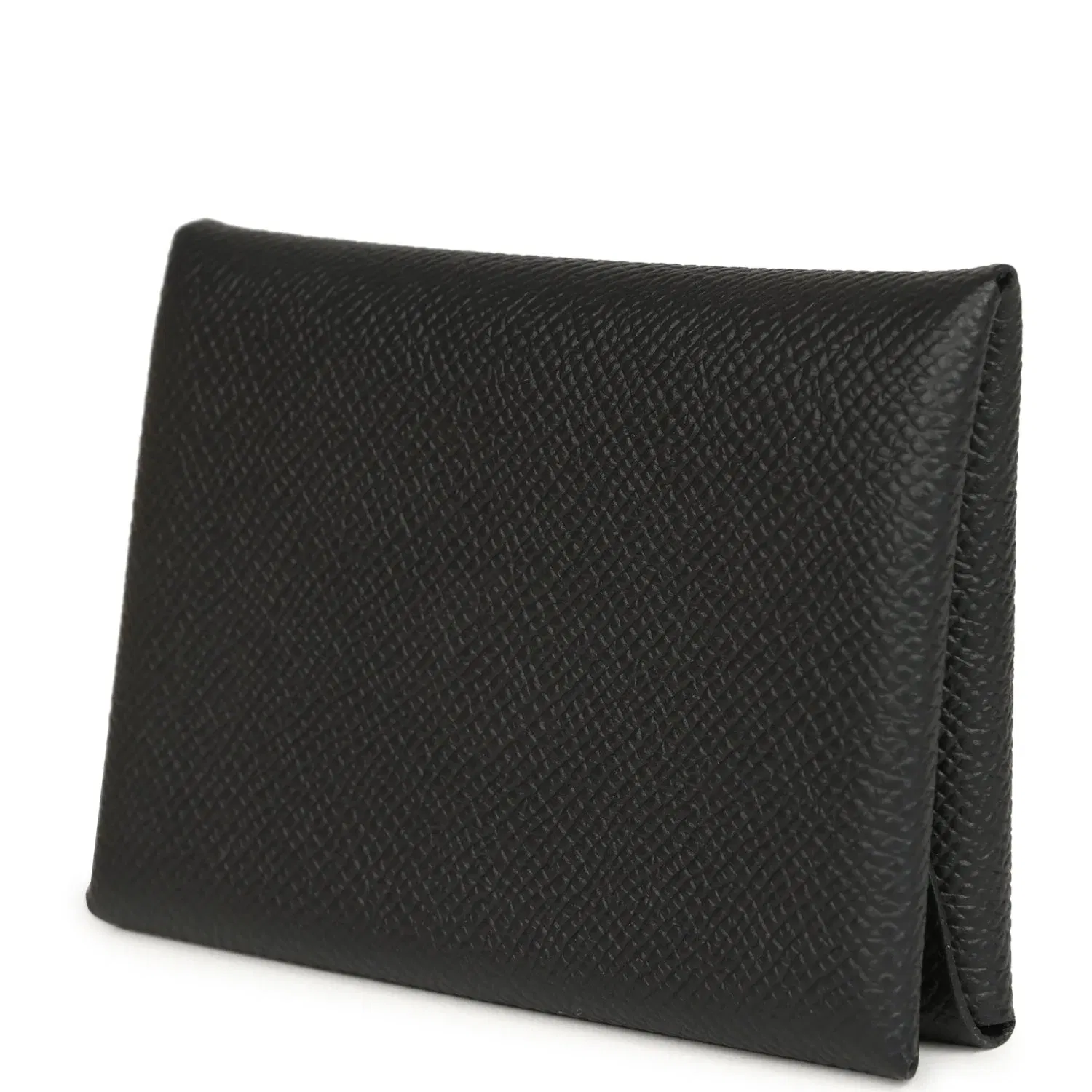 Hermes Calvi Duo Card Holder Black Epsom Palladium Hardware
