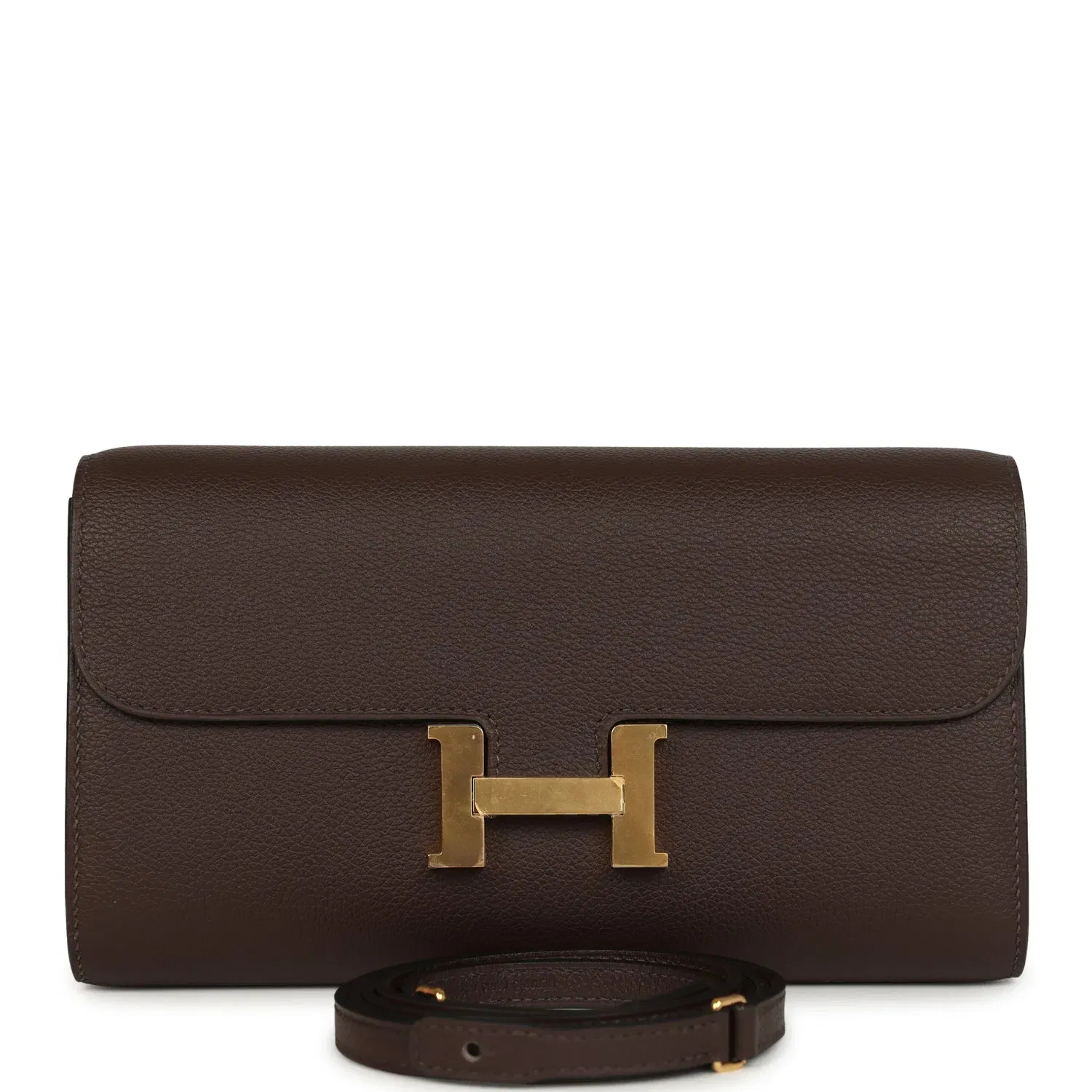 Hermes Constance Wallet To Go Moka Evercolor Gold Hardware