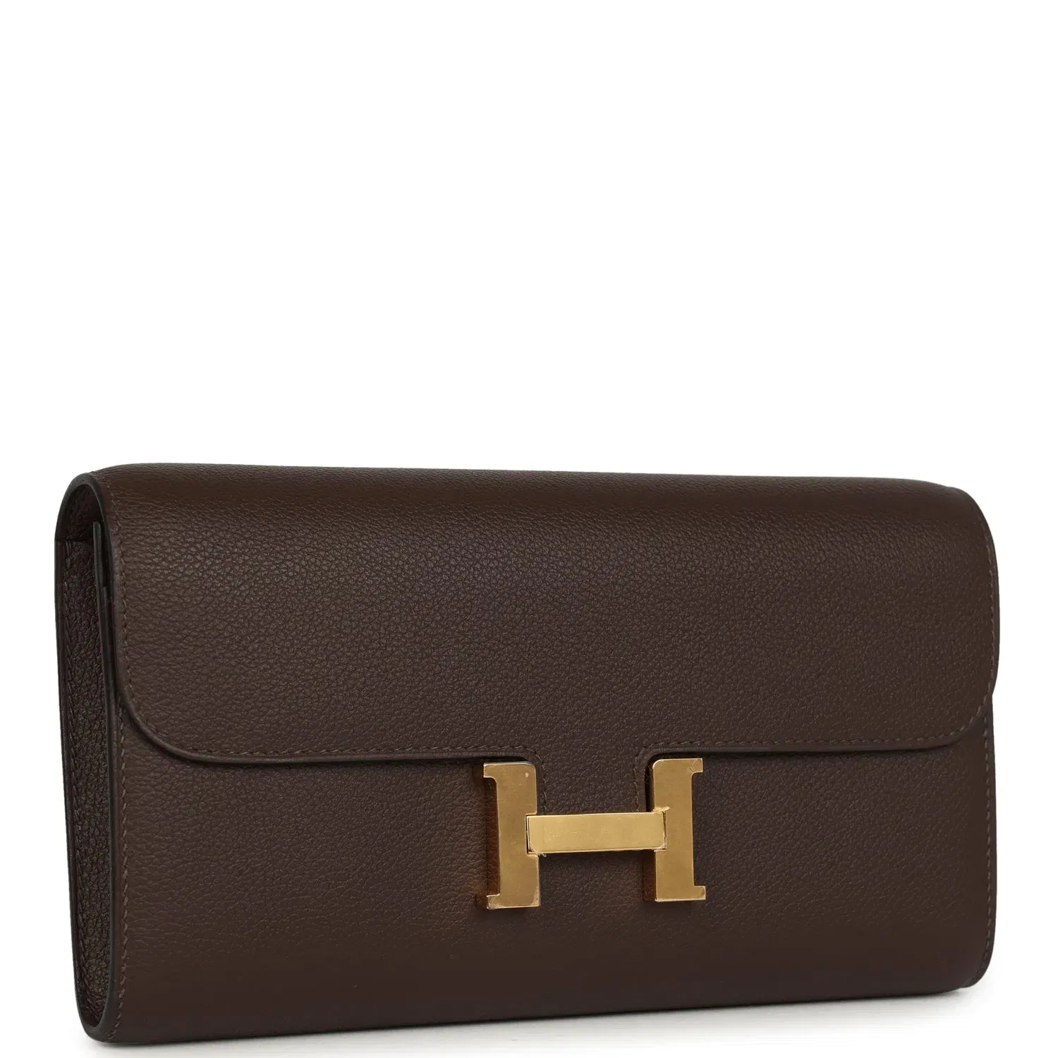 Hermes Constance Wallet To Go Moka Evercolor Gold Hardware
