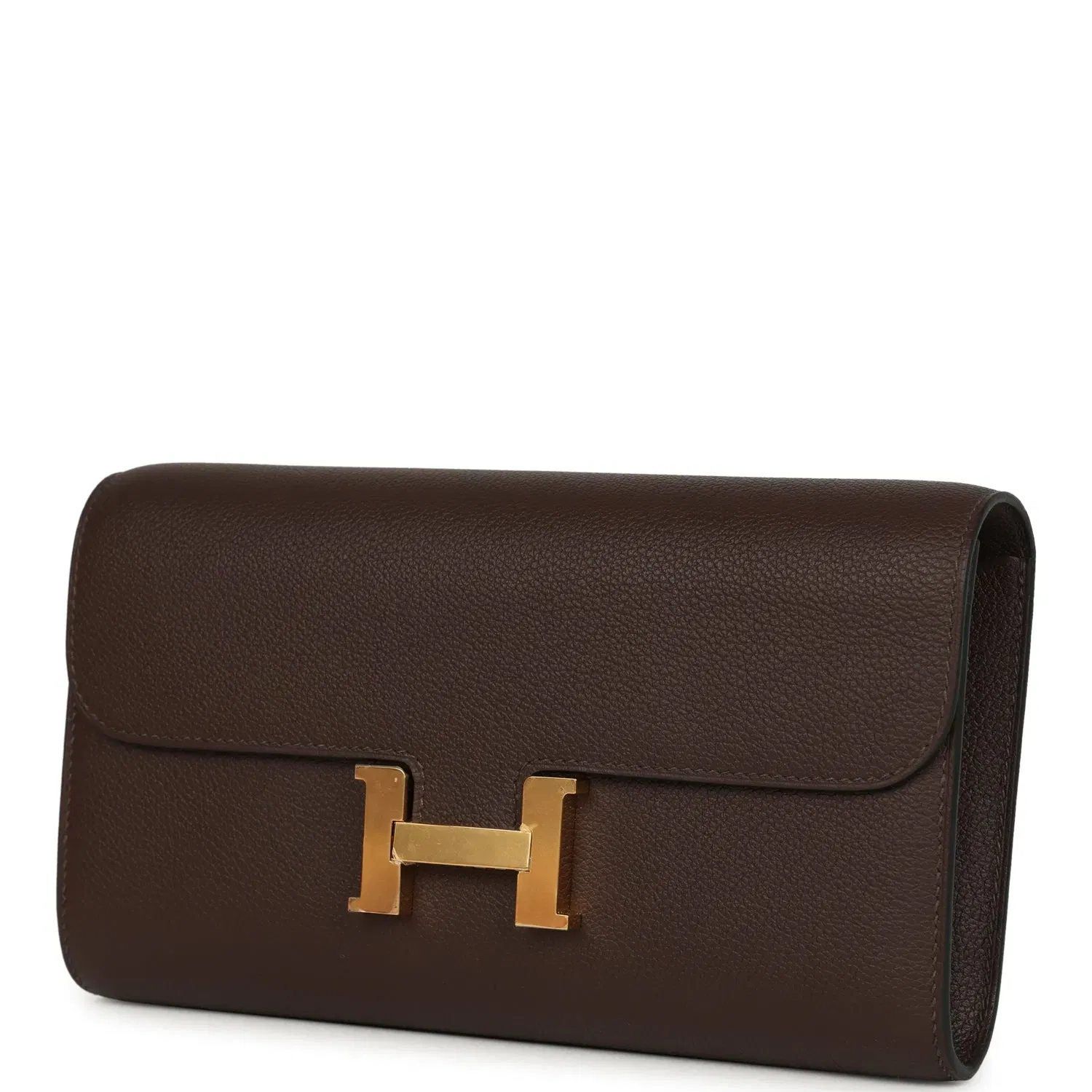 Hermes Constance Wallet To Go Moka Evercolor Gold Hardware