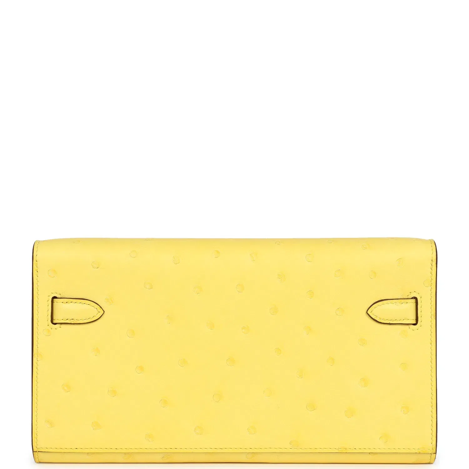 Hermes Kelly To Go Wallet Jaune Citron Ostrich Rose Gold Hardware