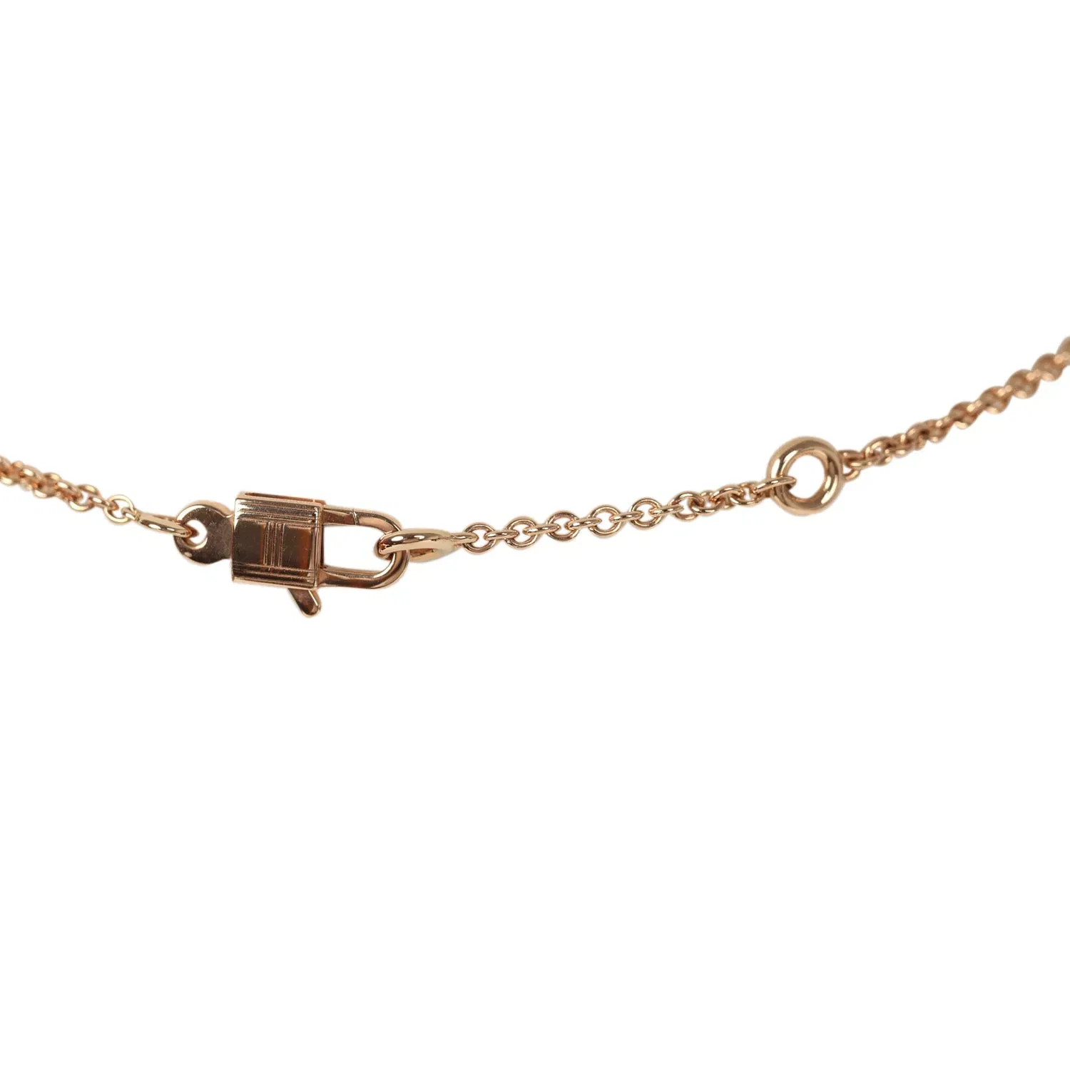 Hermes Amulettes Constance Pendant Necklace Diamonds 18K Rose Gold