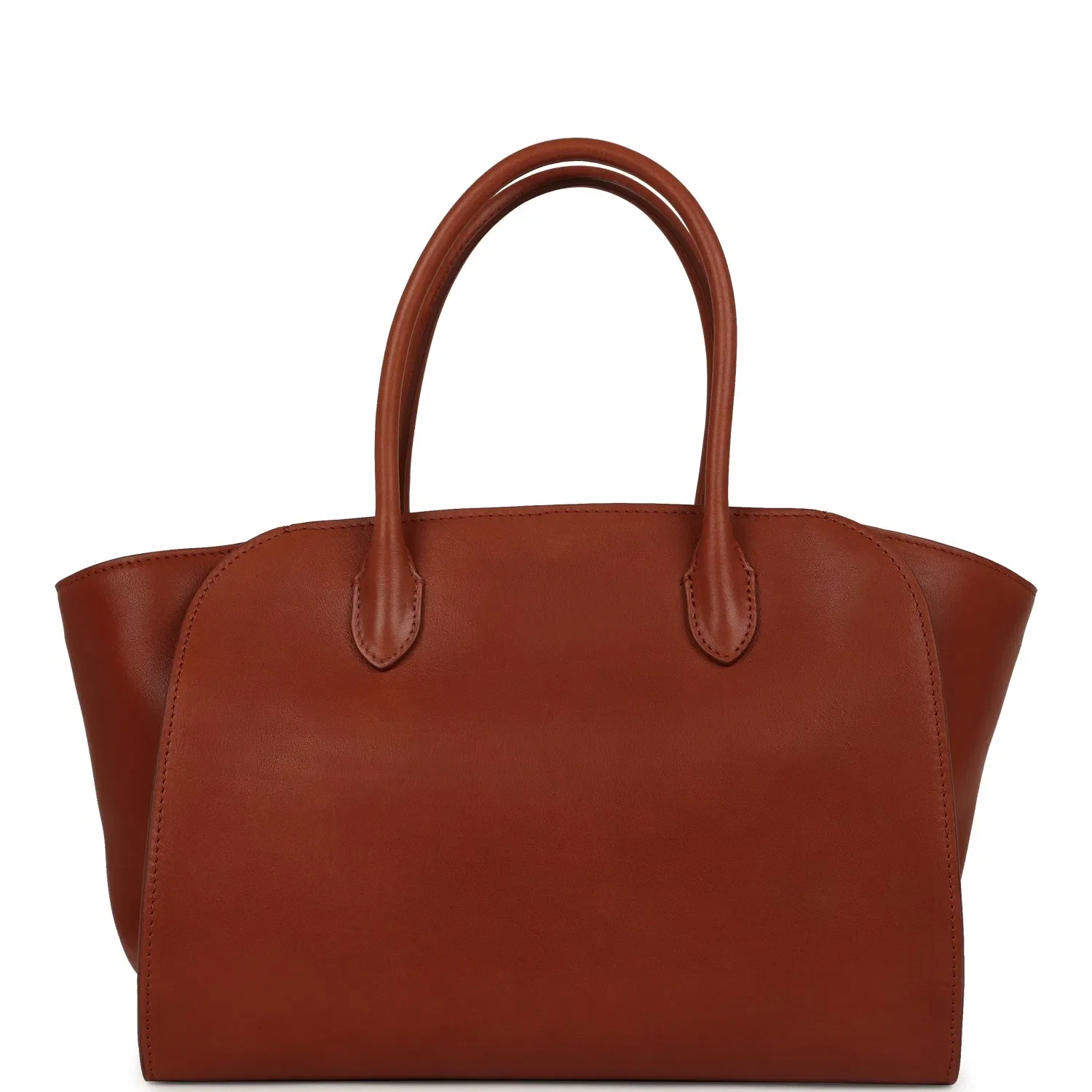 The Row Marlo 12 Tote Bag Acero Polished Saddle Silver Hardware