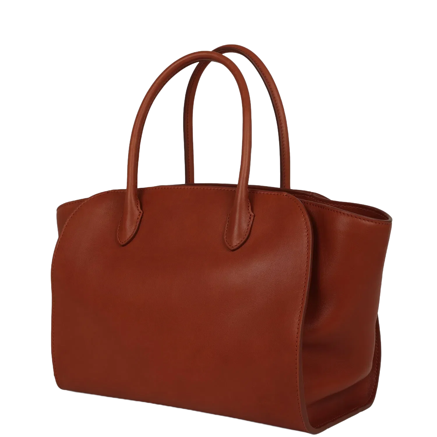 The Row Marlo 12 Tote Bag Acero Polished Saddle Silver Hardware