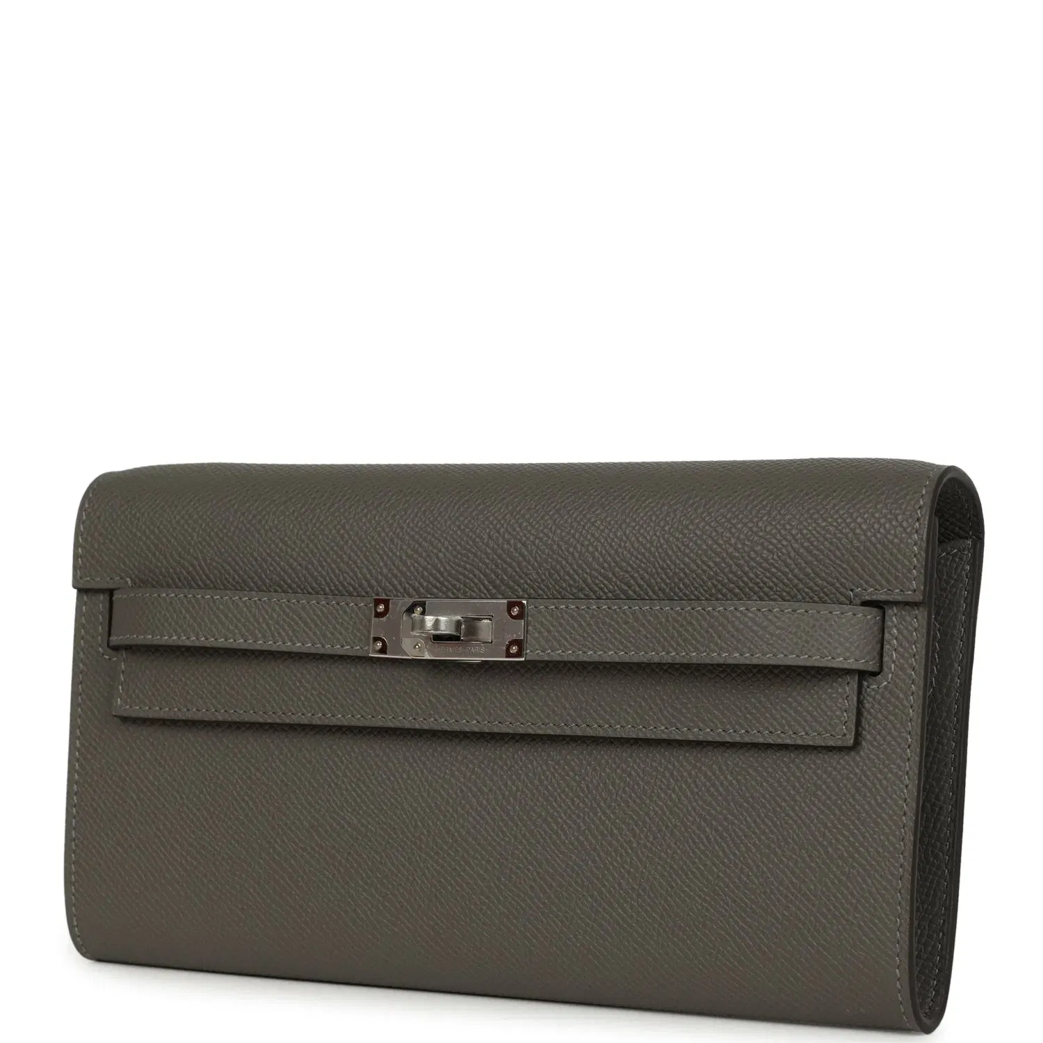 Hermes Kelly Wallet To Go Gris Meyer Epsom Palladium Hardware