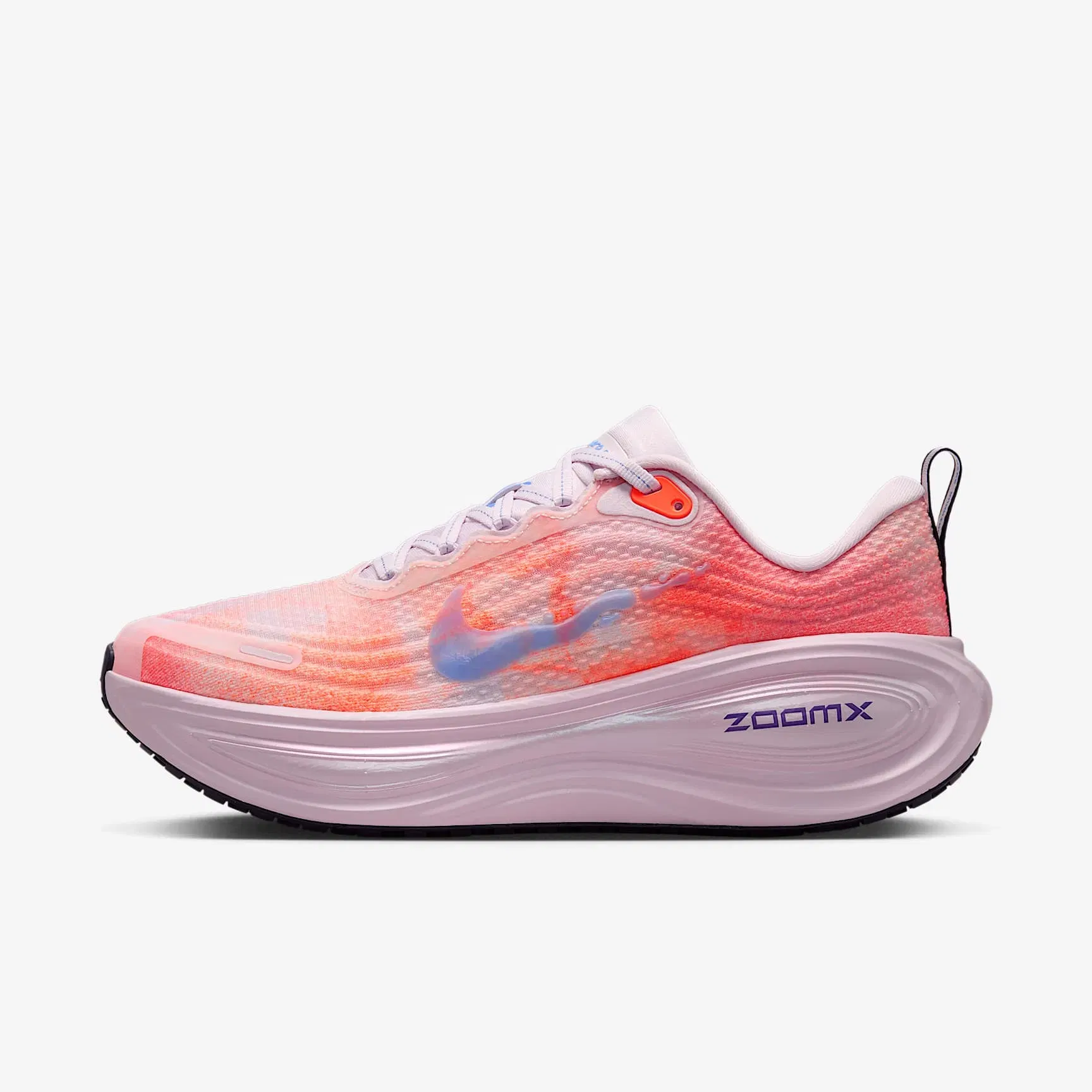 Nike Vomero Plus Women's Road Running Shoes Color: Bleached Lilac/Royal Pulse-Hyper Crimson Style: IV5737-500