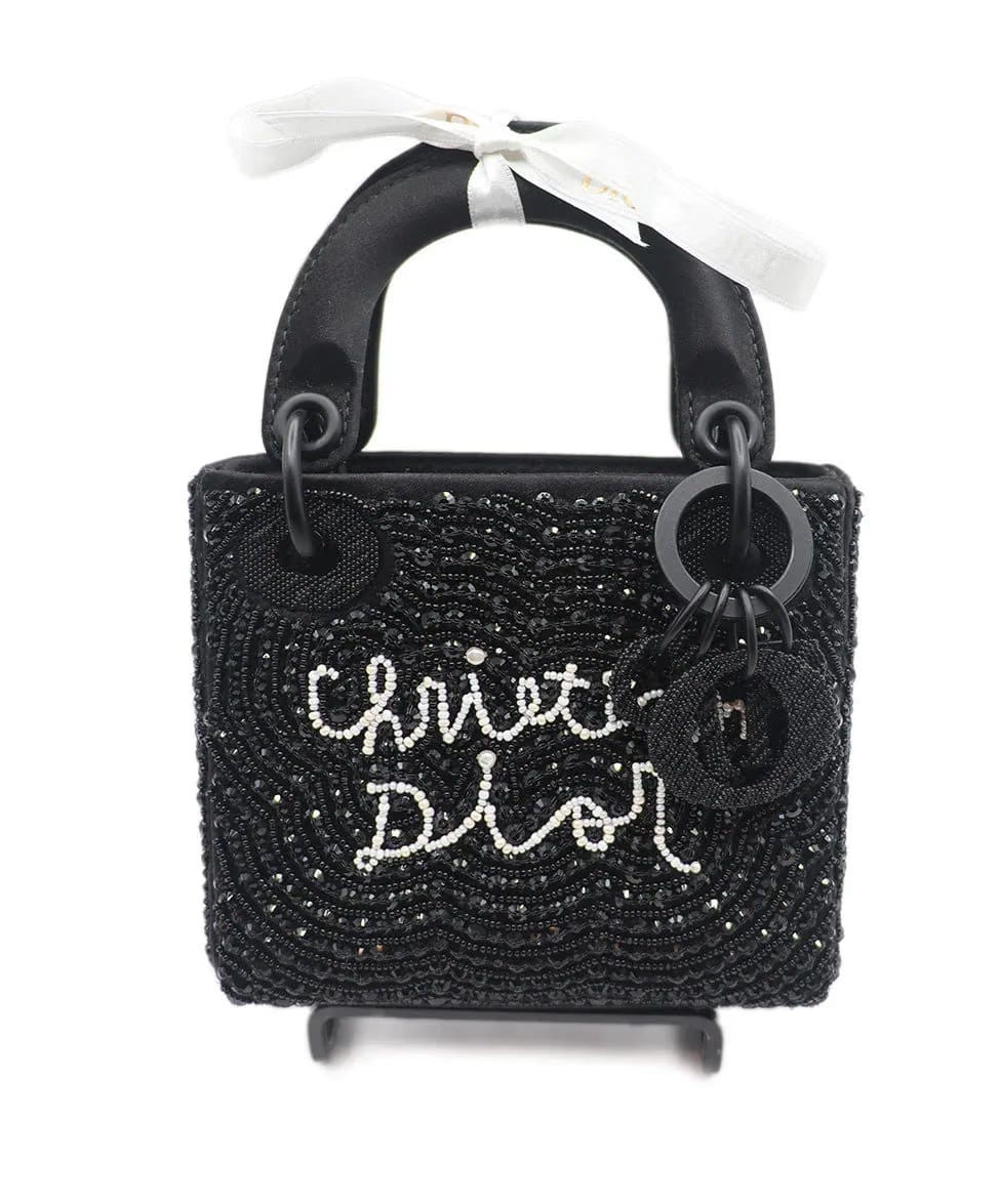 Dior Mini Dior Black Beaded Handbag