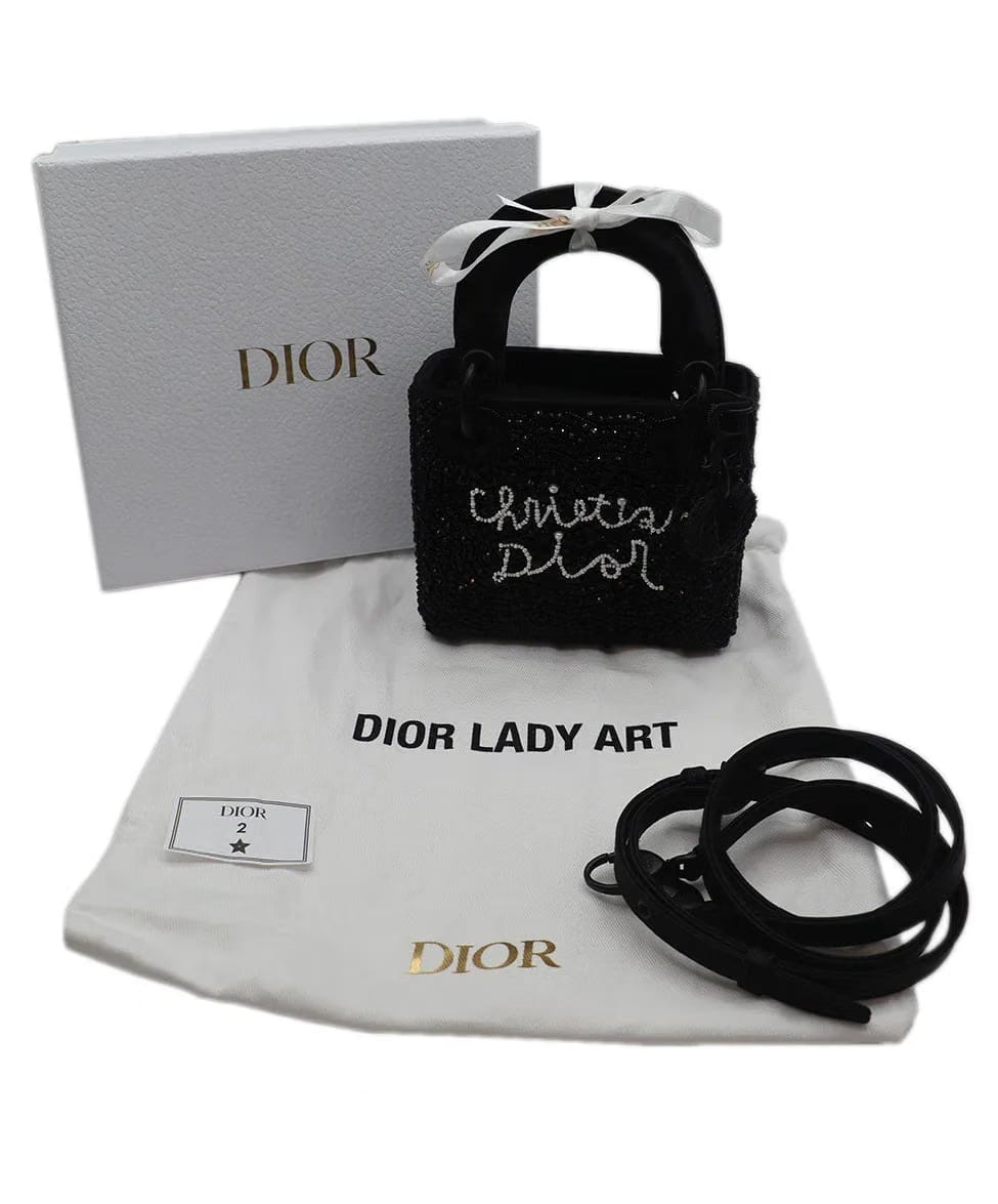 Dior Mini Dior Black Beaded Handbag
