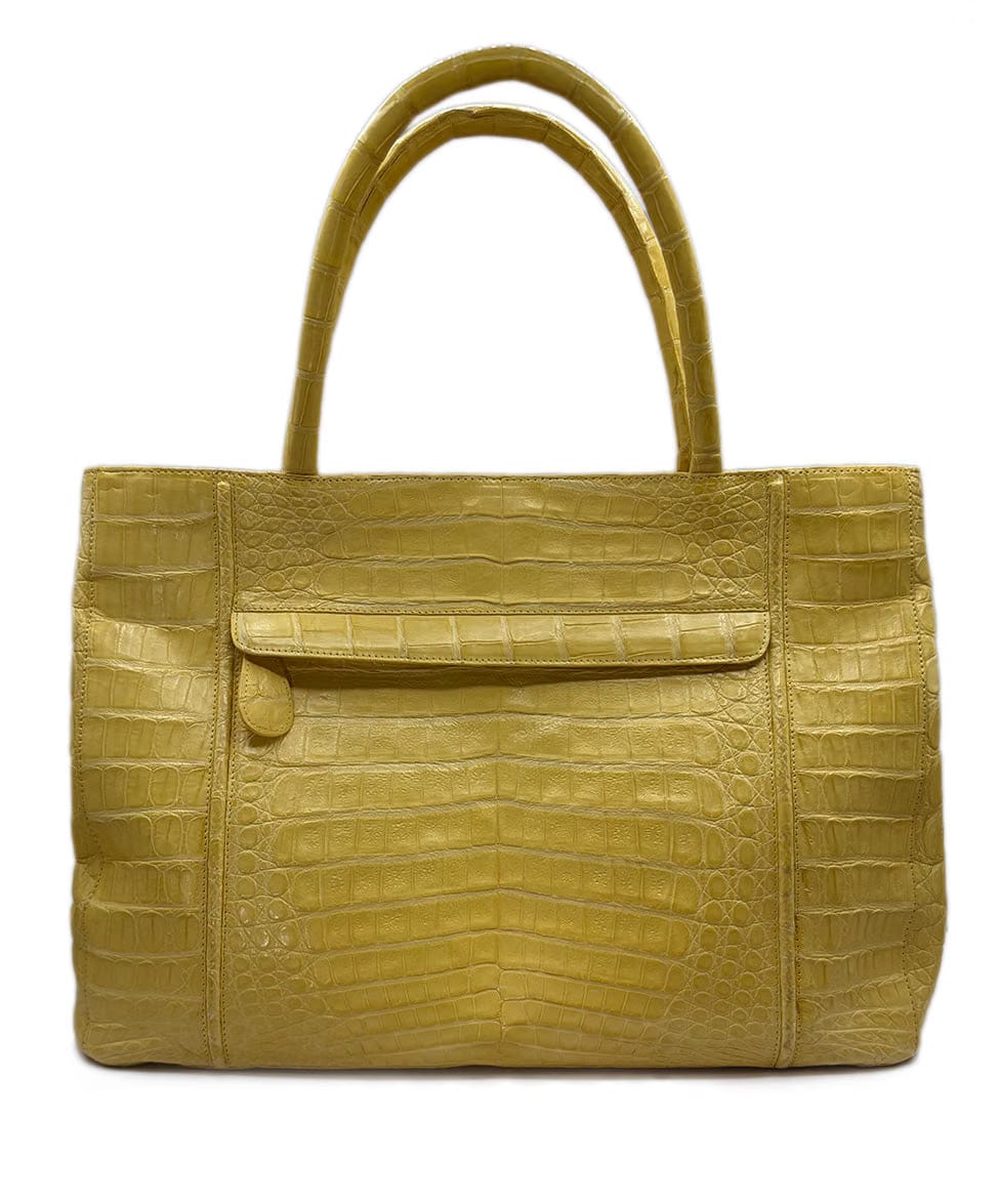 Nancy Gonzalez Yellow Crocodile Leather Handbag