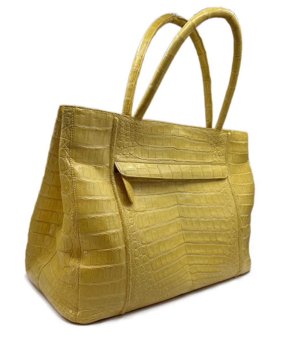 Nancy Gonzalez Yellow Crocodile Leather Handbag