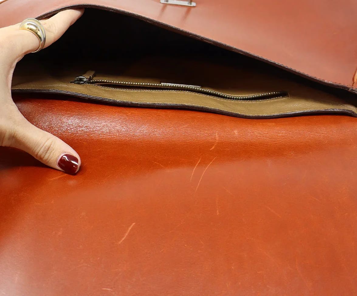 Prada Rust Brown Leather Shoulder Bag