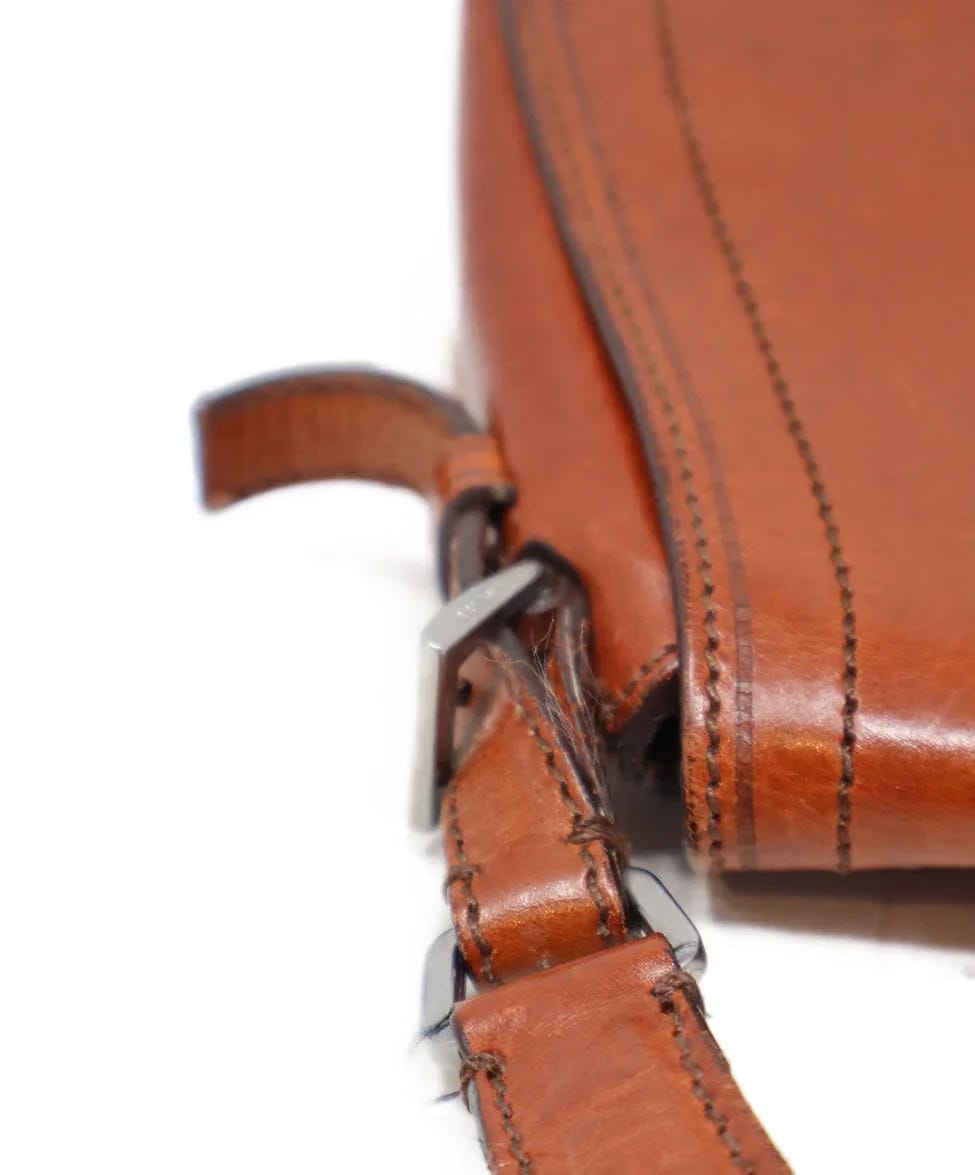 Prada Rust Brown Leather Shoulder Bag