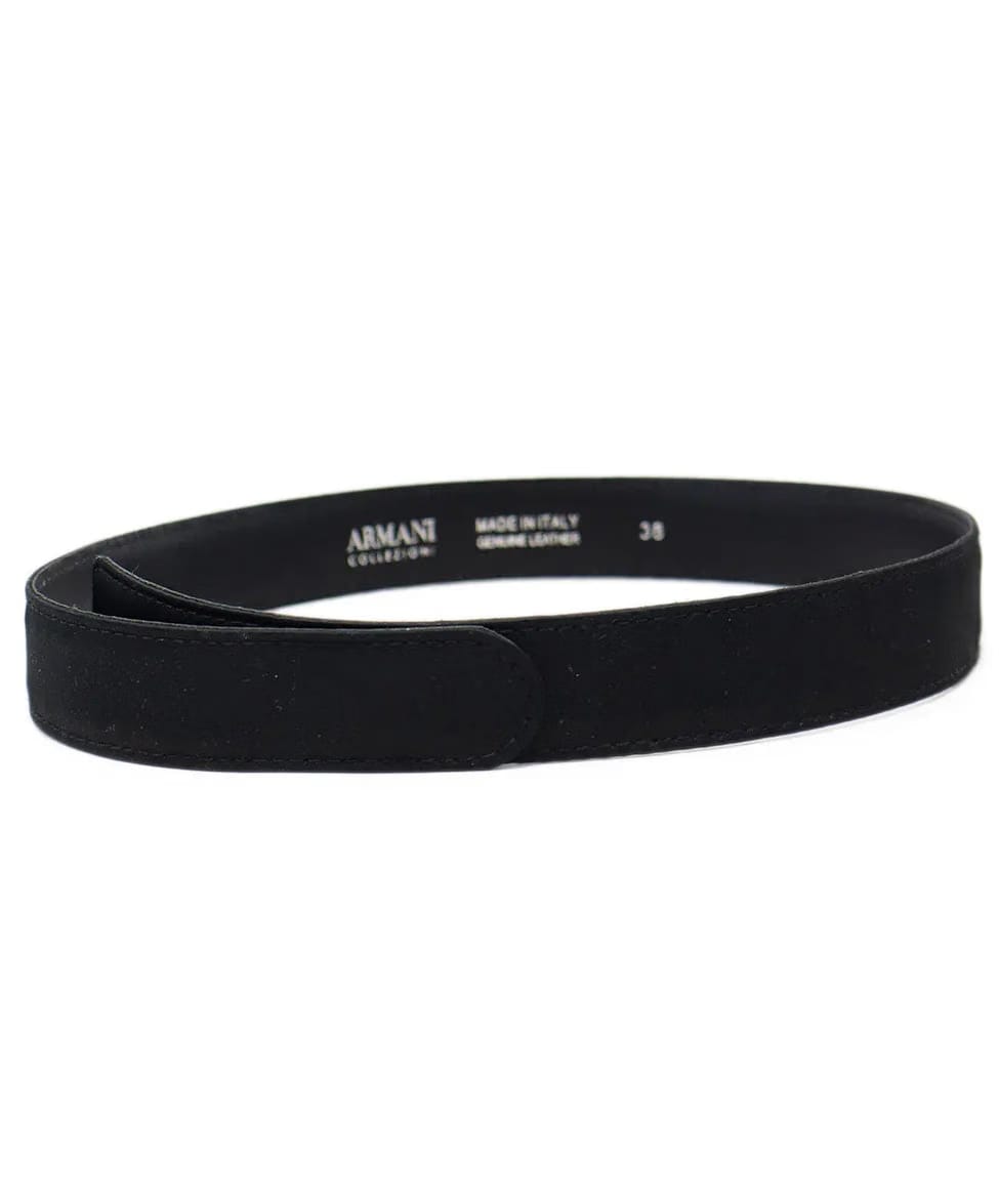 Armani Collezioni Black Satin Belt