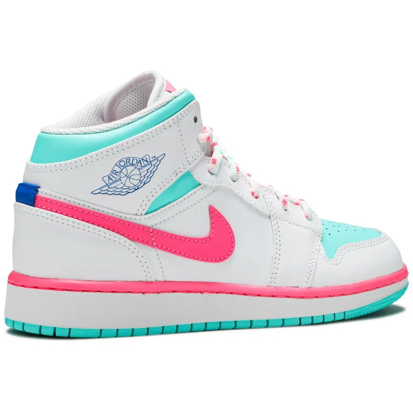 Air Jordan 1 Mid 'White Pink Green Soar' (GS/Juniors) (2020)