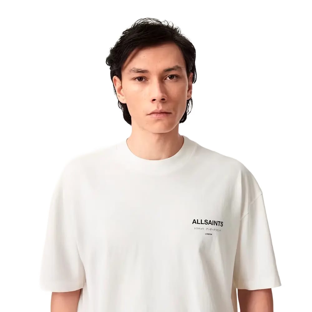 ALLSAINTS Underground Oversized Crew Neck T-Shirt Ashen White