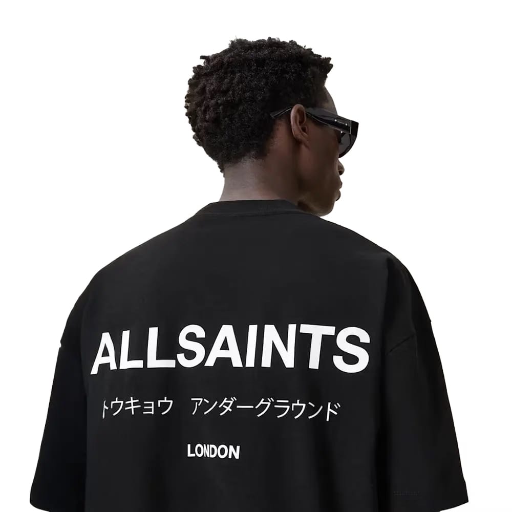 ALLSAINTS Underground Oversized Crew Neck T-Shirt Jet Black