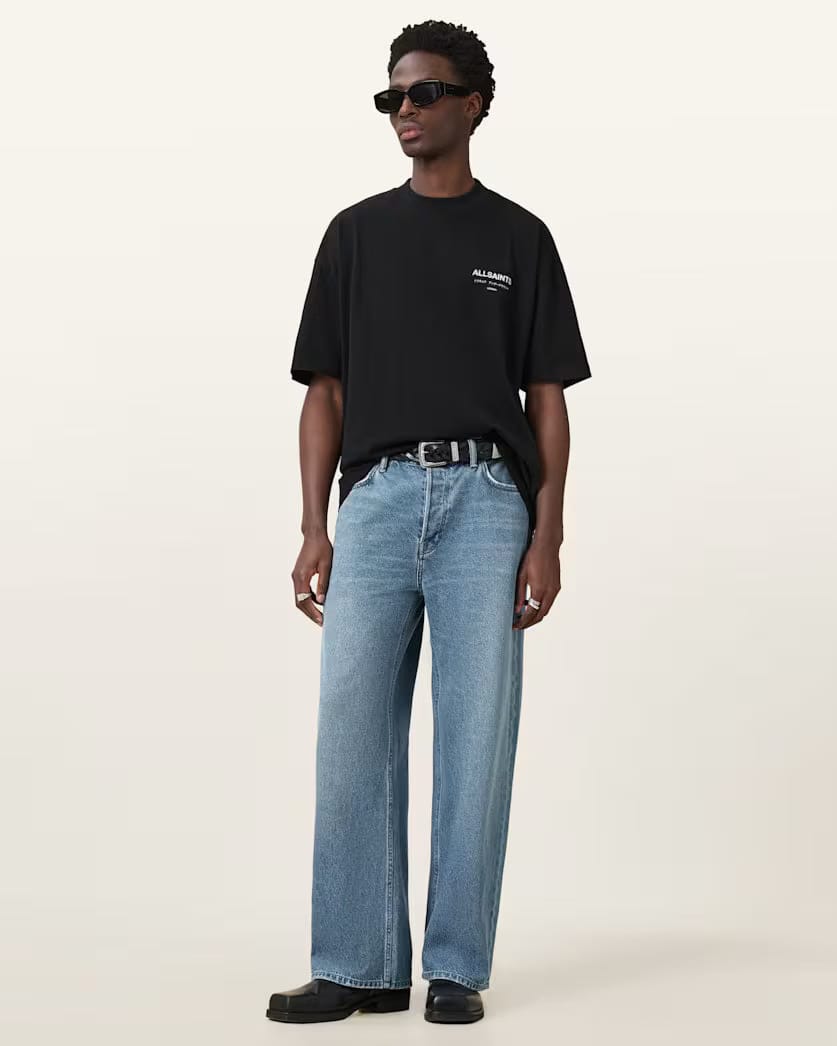 ALLSAINTS Underground Oversized Crew Neck T-Shirt Jet Black