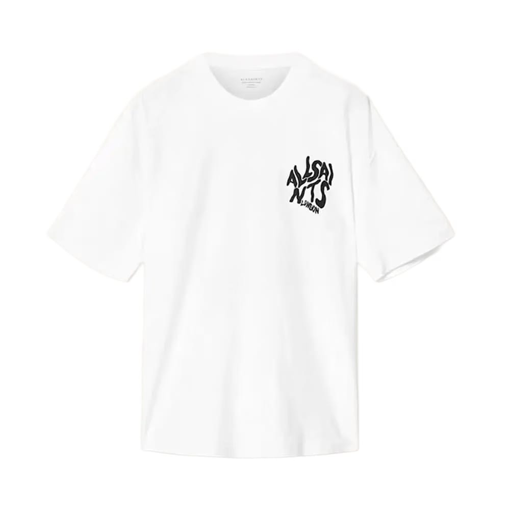 ALLSAINTS Orlando Logo Print Oversized T-Shirt Ashen White