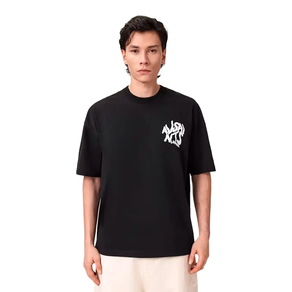 ALLSAINTS Orlando Logo Print Oversized T-Shirt Jet Black