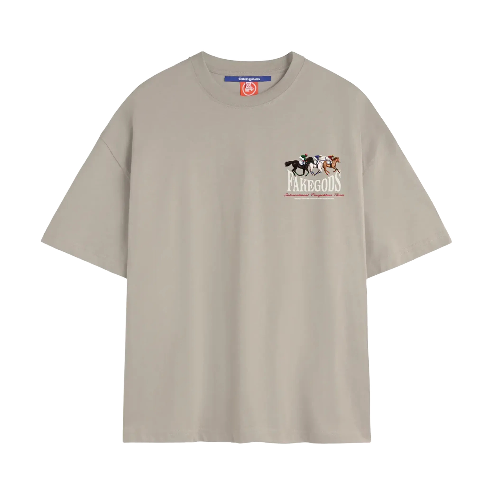 Fakegods Horse Race Tee Light Grey