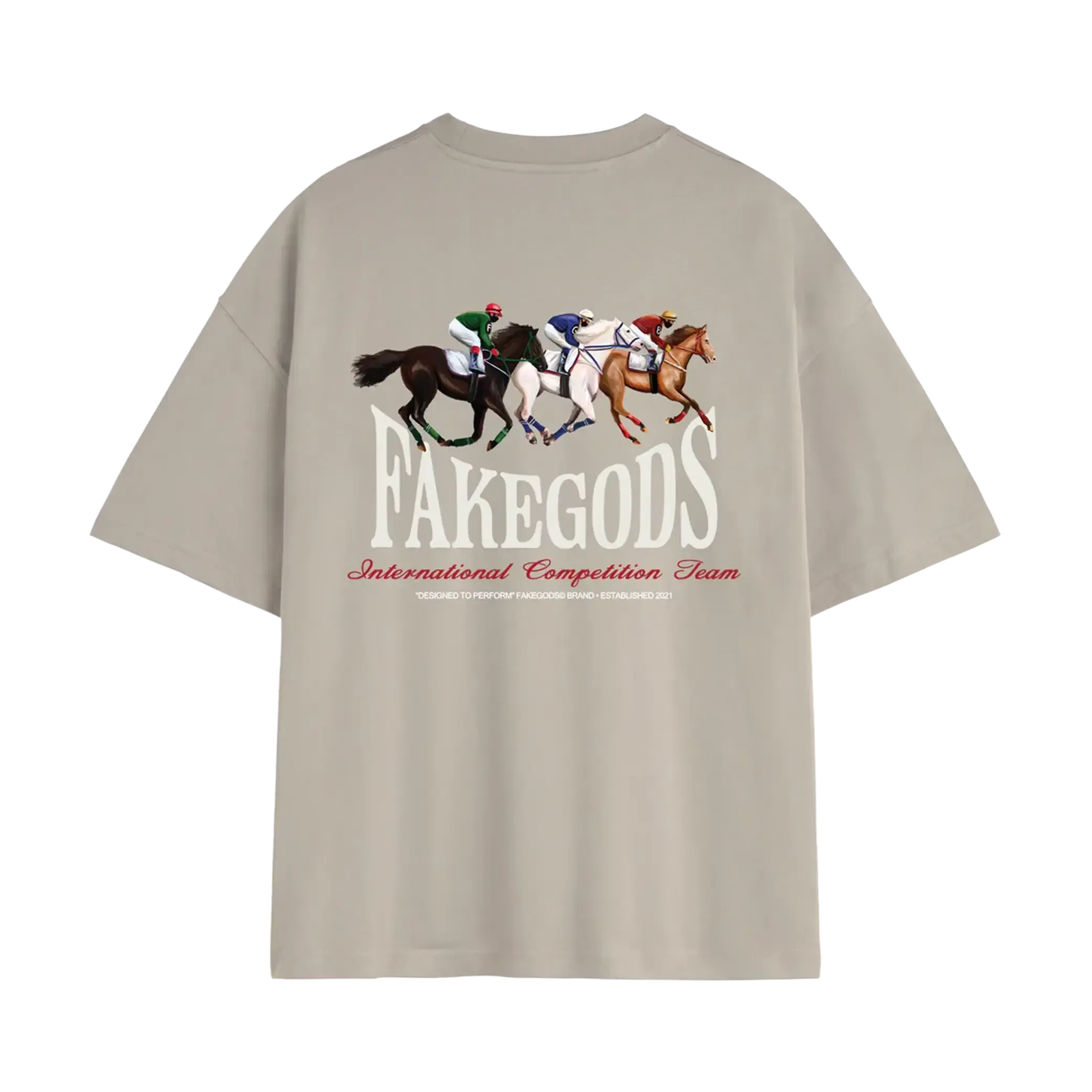 Fakegods Horse Race Tee Light Grey
