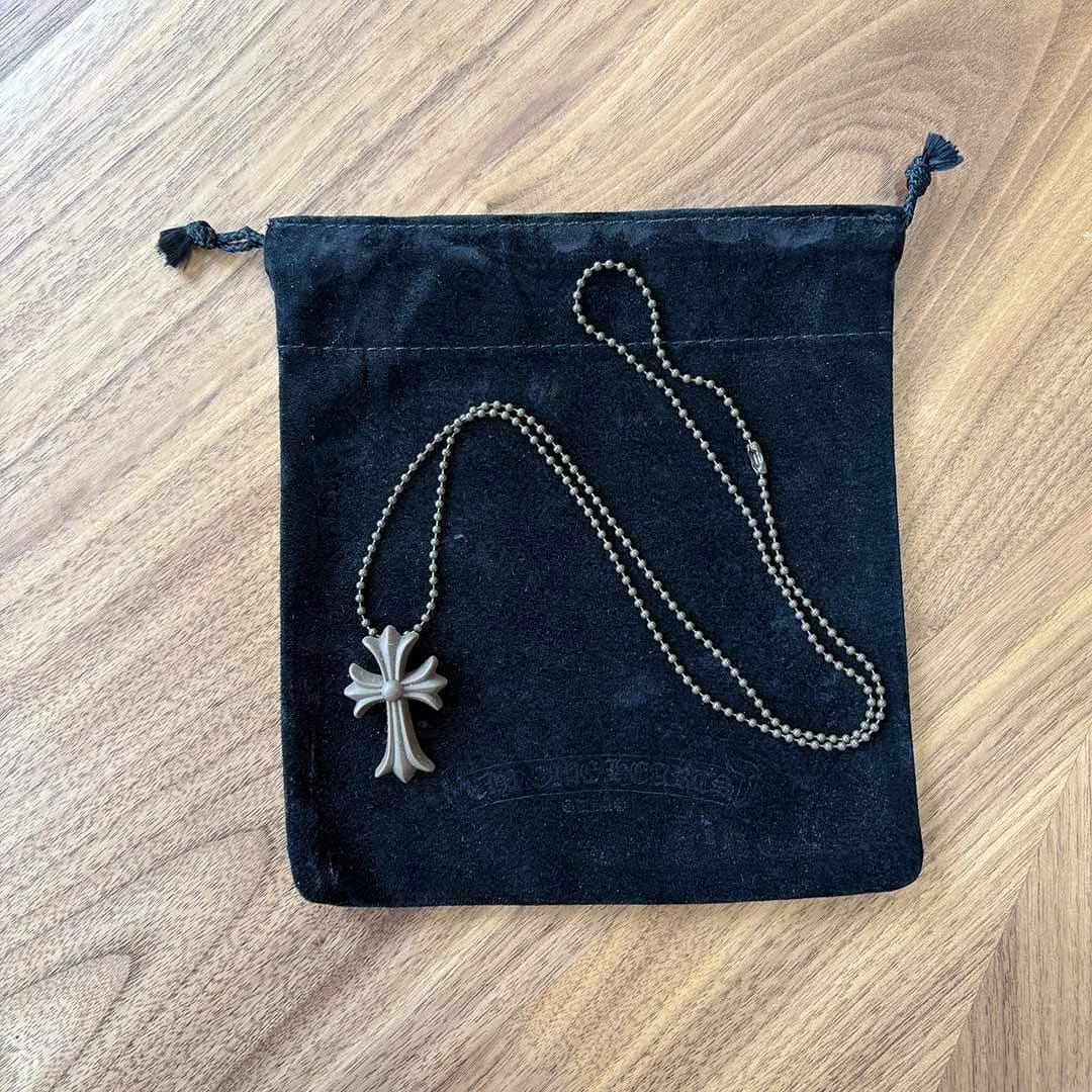 Chrome Hearts Brown Silicone Cross Necklace
