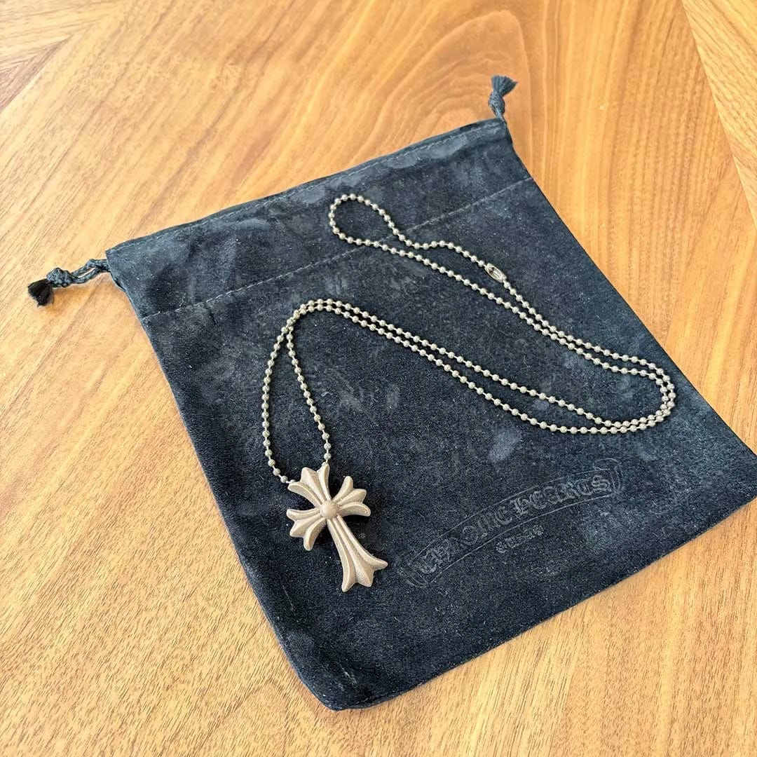 Chrome Hearts Brown Silicone Cross Necklace