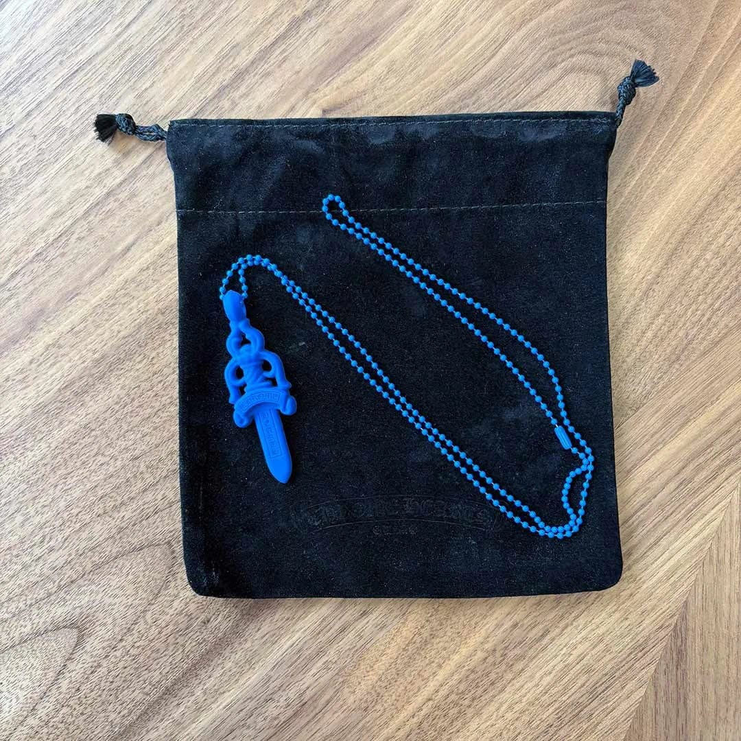 Chrome Hearts Blue Silicone Dagger Necklace