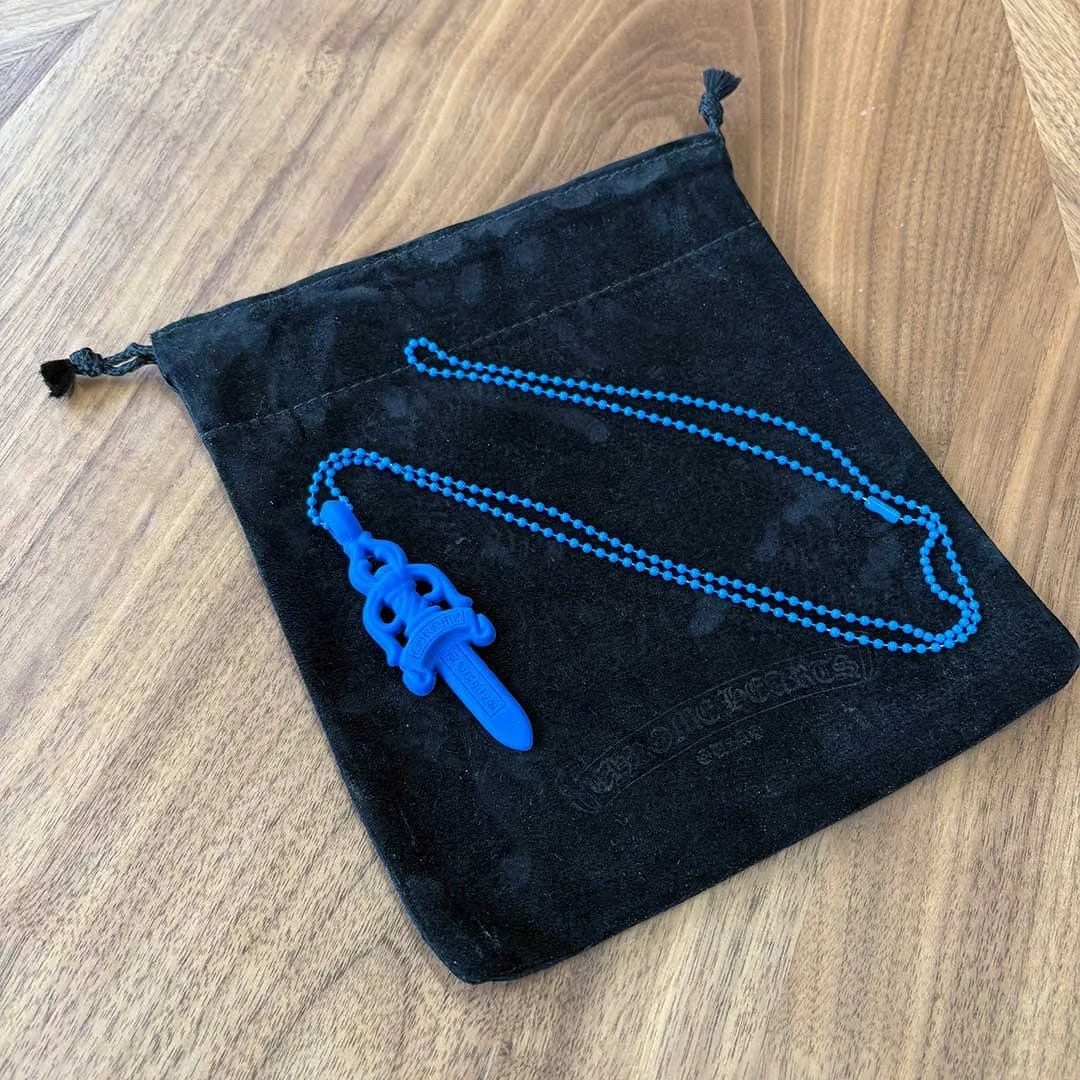 Chrome Hearts Blue Silicone Dagger Necklace
