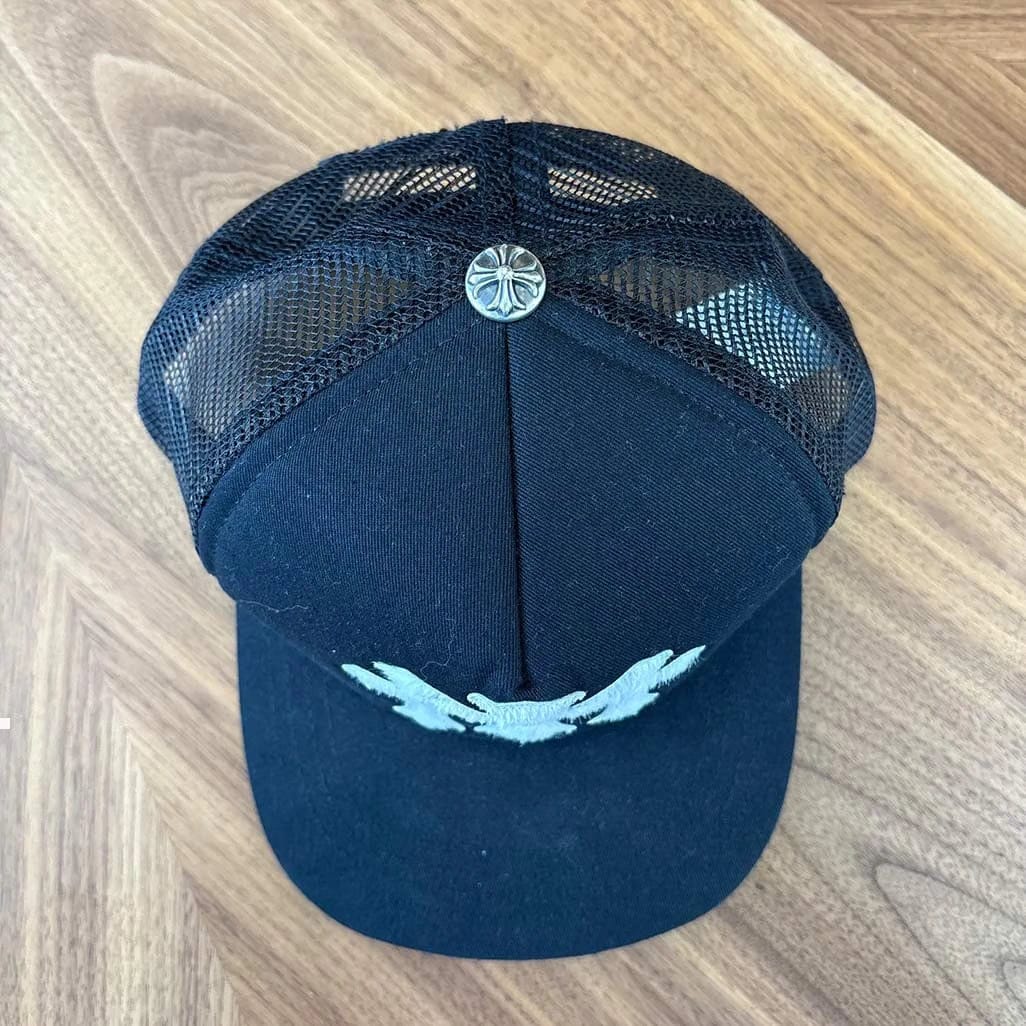Chrome Hearts Pony Hair Black White Cap