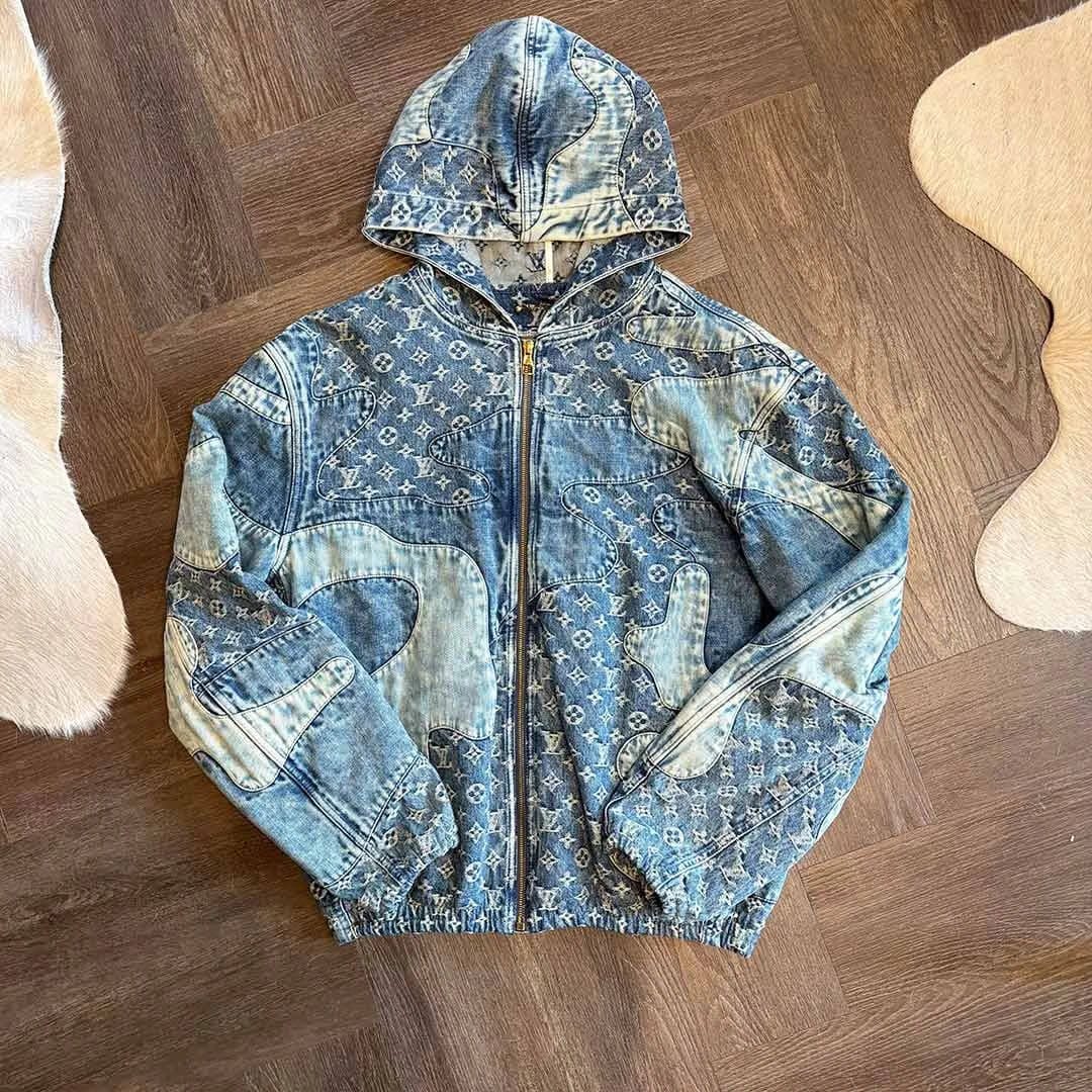 Chrome Hearts Louis Vuitton Denim Monogram Zip Up Jacket