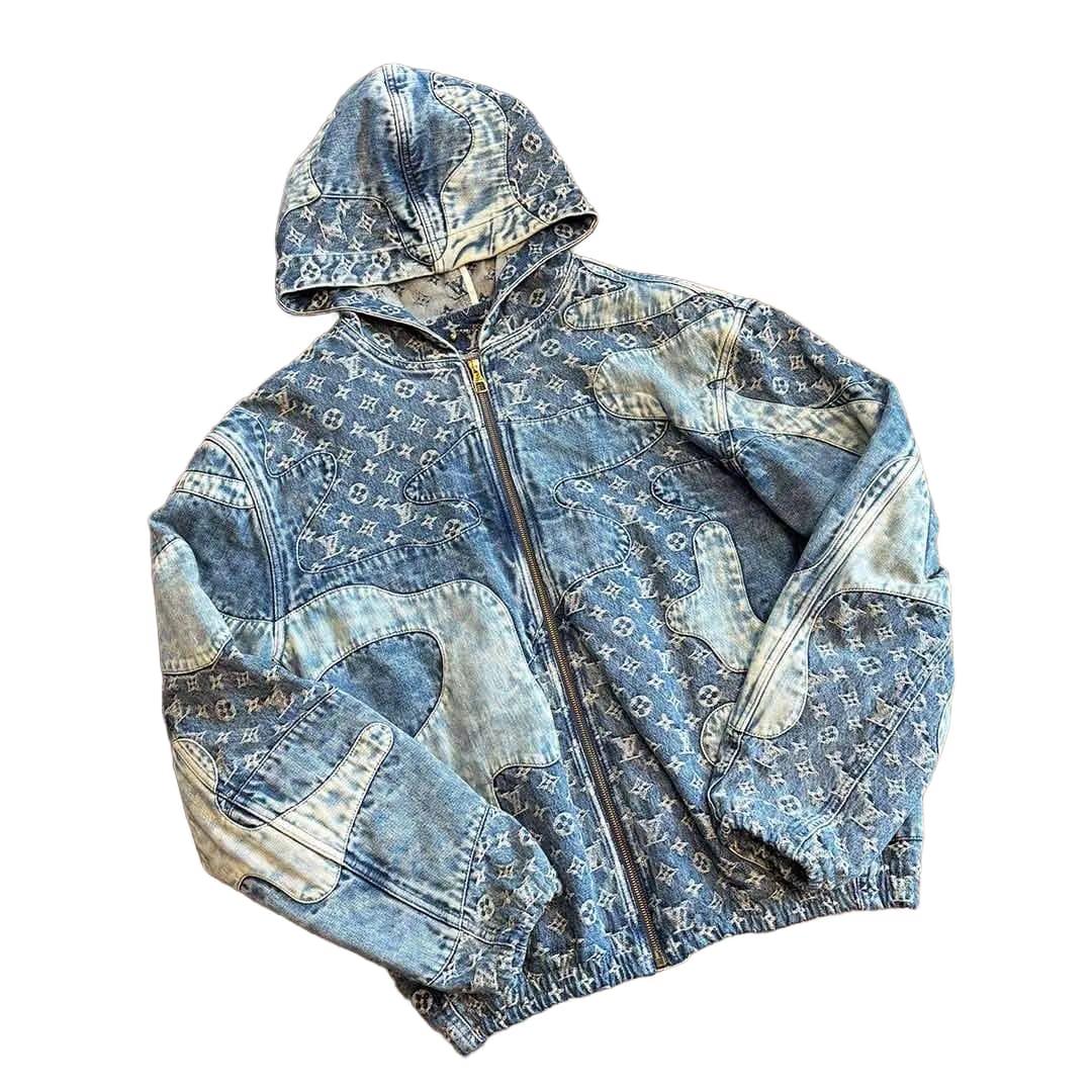 Chrome Hearts Louis Vuitton Denim Monogram Zip Up Jacket